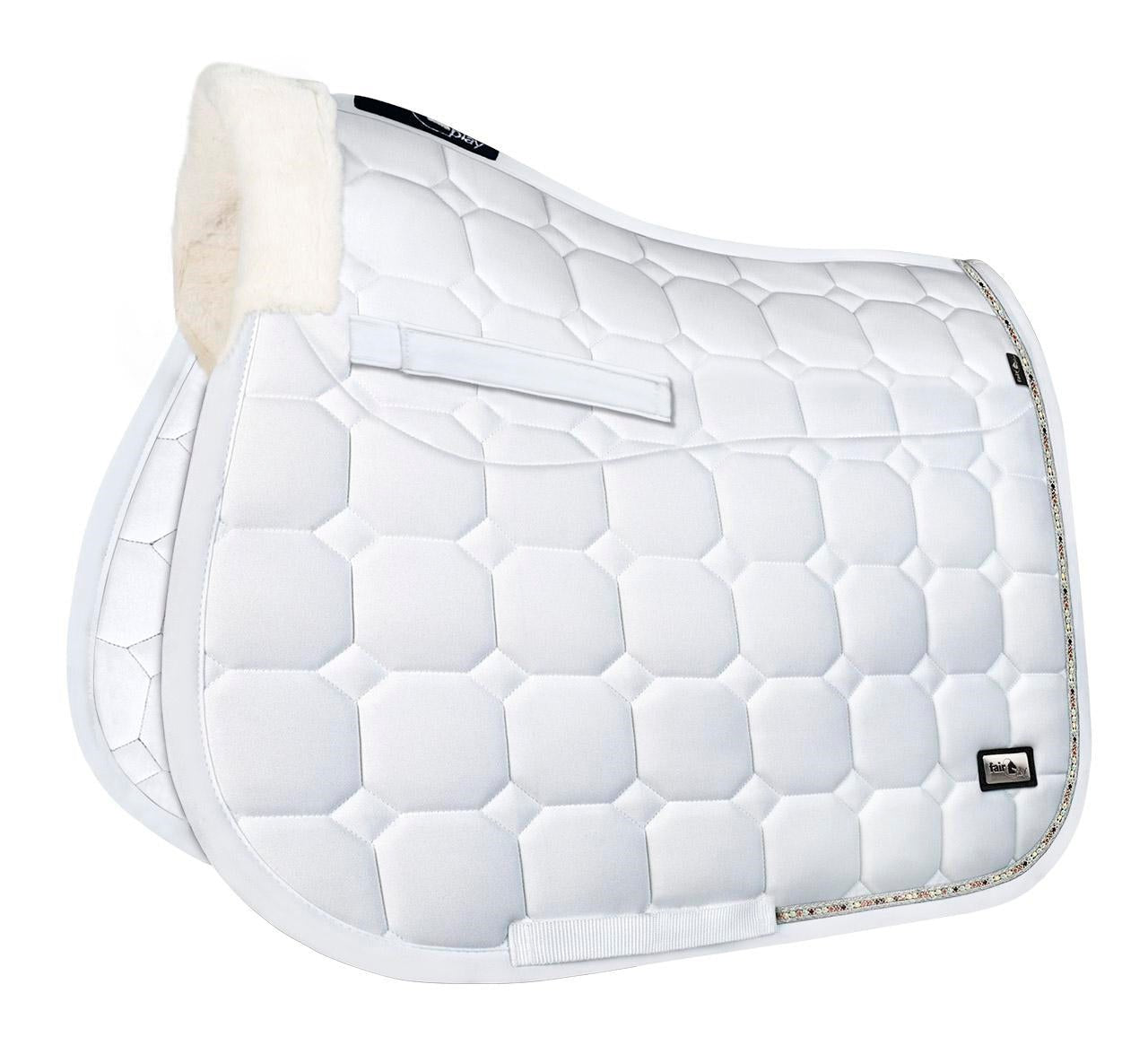 Fair Play "Ammolite" White Built - In Half Pad Saddle Pad - Fair Play - Equiluxe Tack