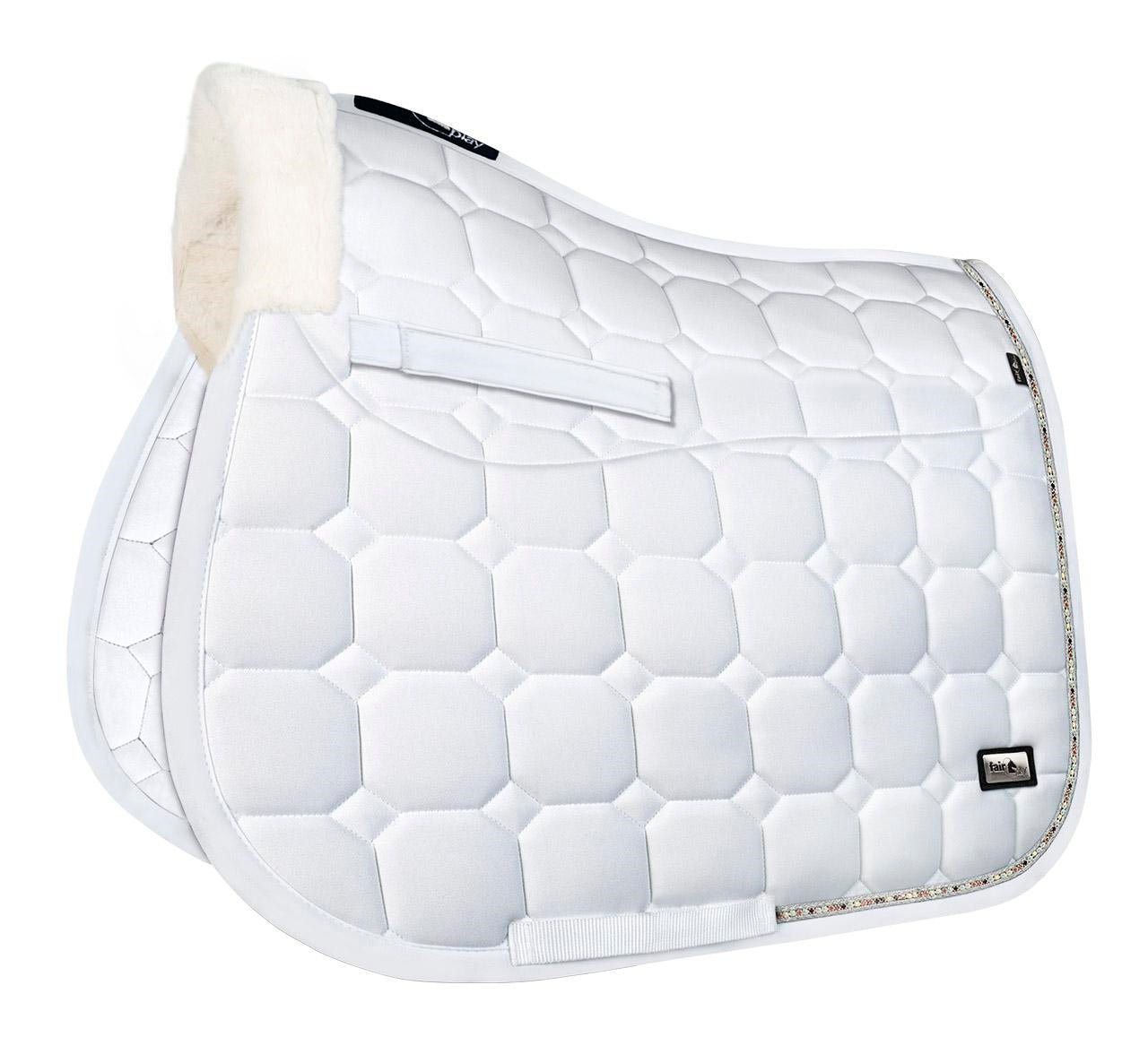 Fair Play "Ammolite" White Built - In Half Pad Saddle Pad - Fair Play - Equiluxe Tack