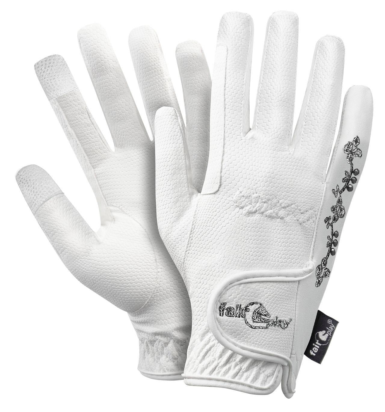 Fair Play "Asti Fleur" Leather & Crystal Riding Gloves - Fair Play - Equiluxe Tack