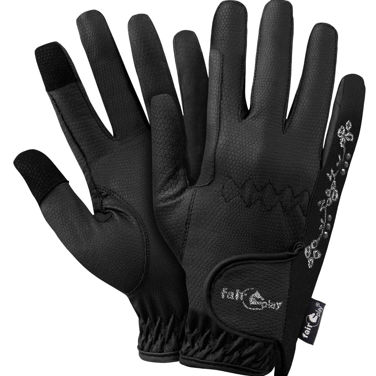 Fair Play "Asti Fleur" Leather & Crystal Riding Gloves - Fair Play - Equiluxe Tack