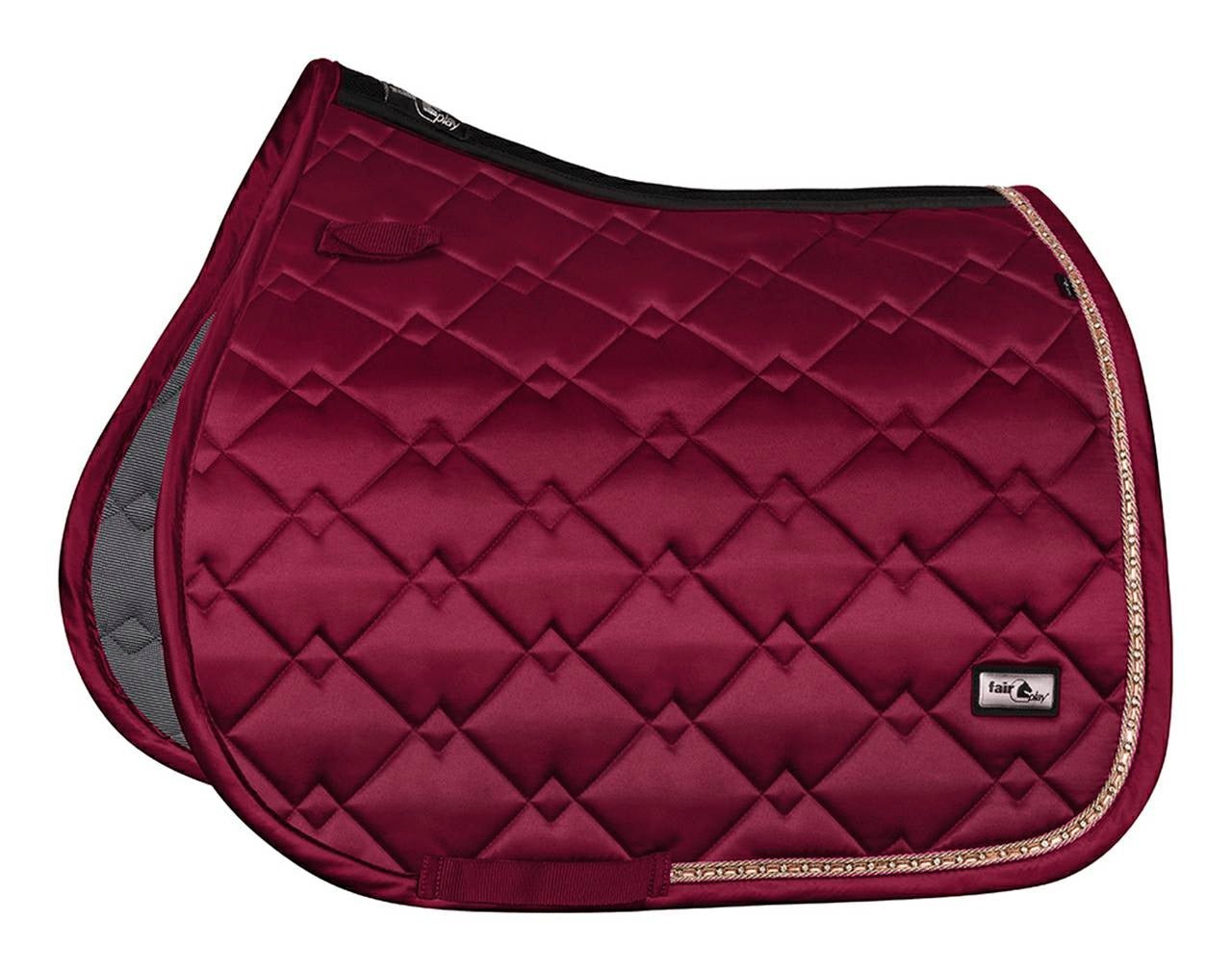 Fair Play Burgundy Rose Gold "Azuryt Ceramic" Jump & Dressage Saddle Pad - Fair Play - Equiluxe Tack