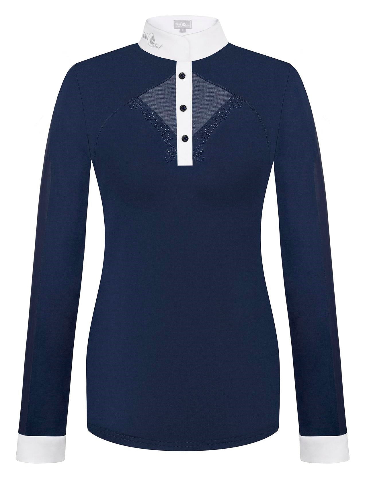 Fair Play "Cathrine" Long Sleeve Mesh & Crystal Show Shirt - Fair Play - Equiluxe Tack