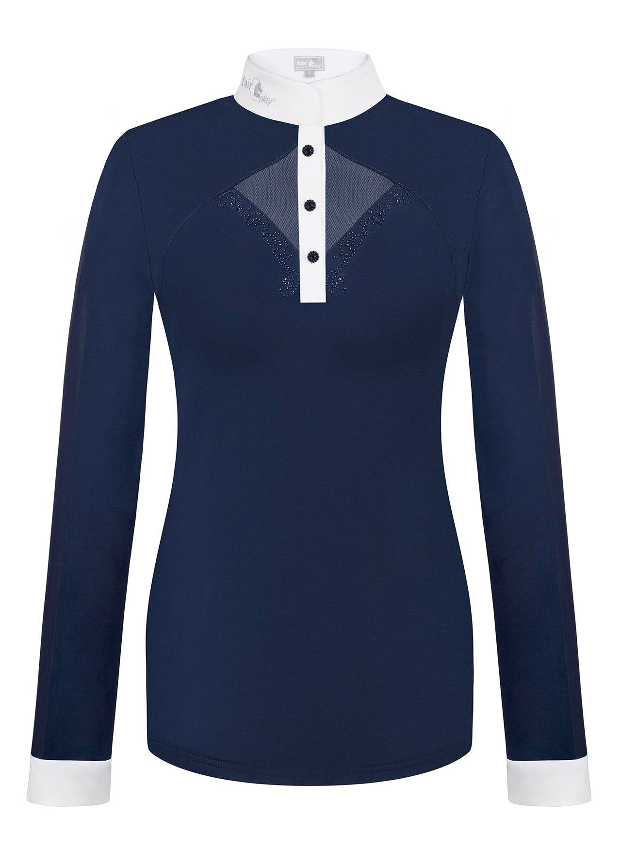 Fair Play "Cathrine" Long Sleeve Mesh & Crystal Show Shirt - Fair Play - Equiluxe Tack