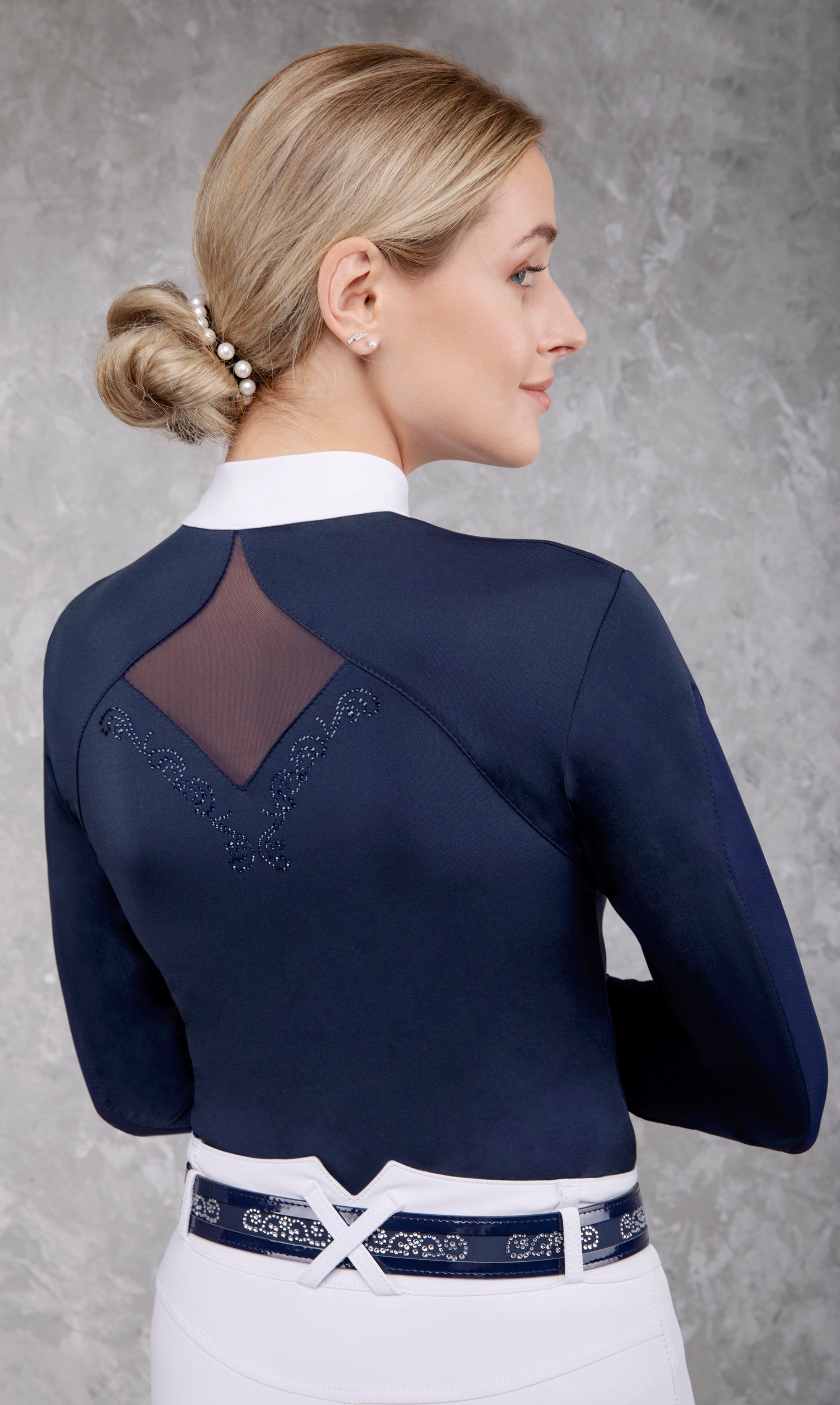 Fair Play "Cathrine" Long Sleeve Mesh & Crystal Show Shirt - Fair Play - Equiluxe Tack