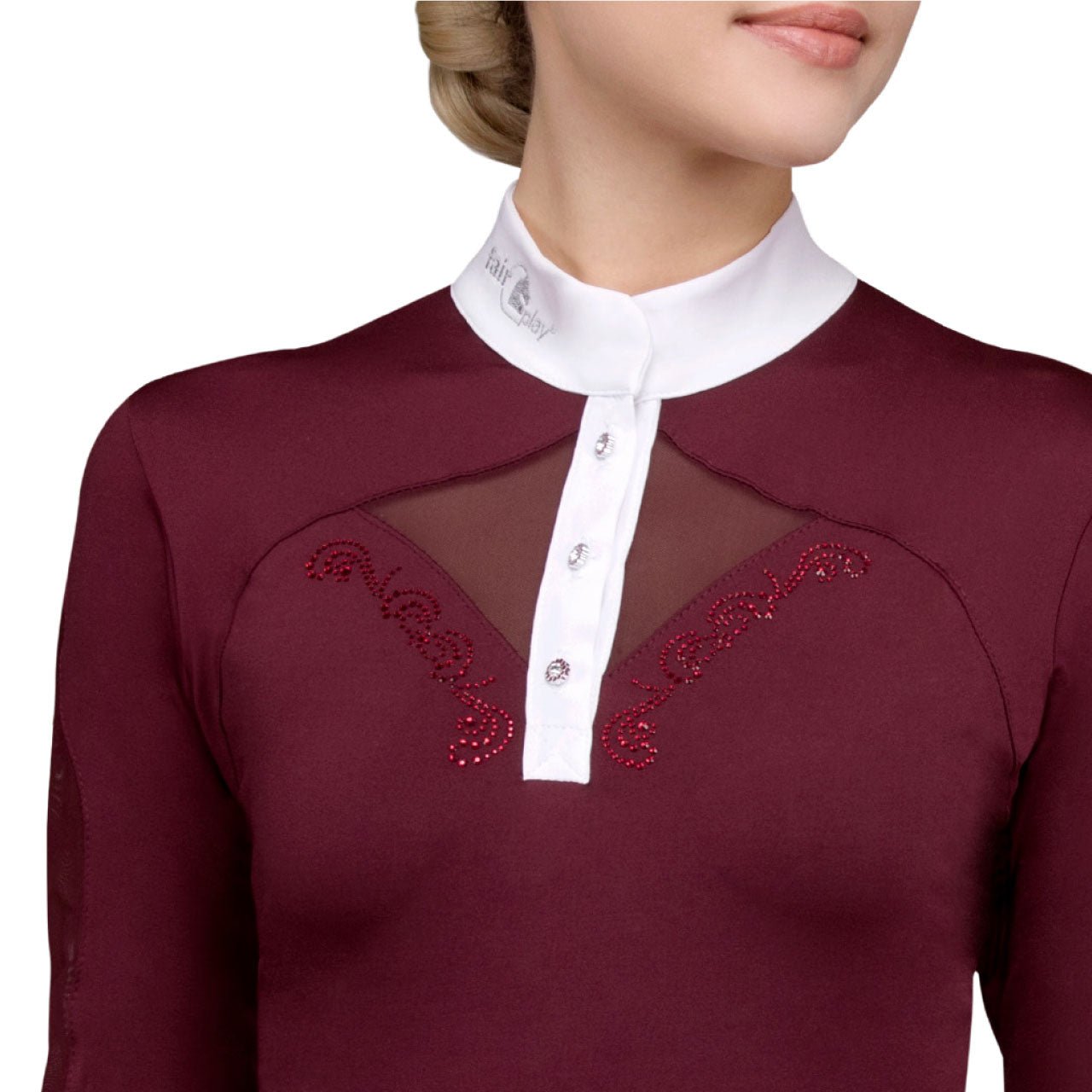 Fair Play "Cathrine" Long Sleeve Mesh & Crystal Show Shirt - Fair Play - Equiluxe Tack