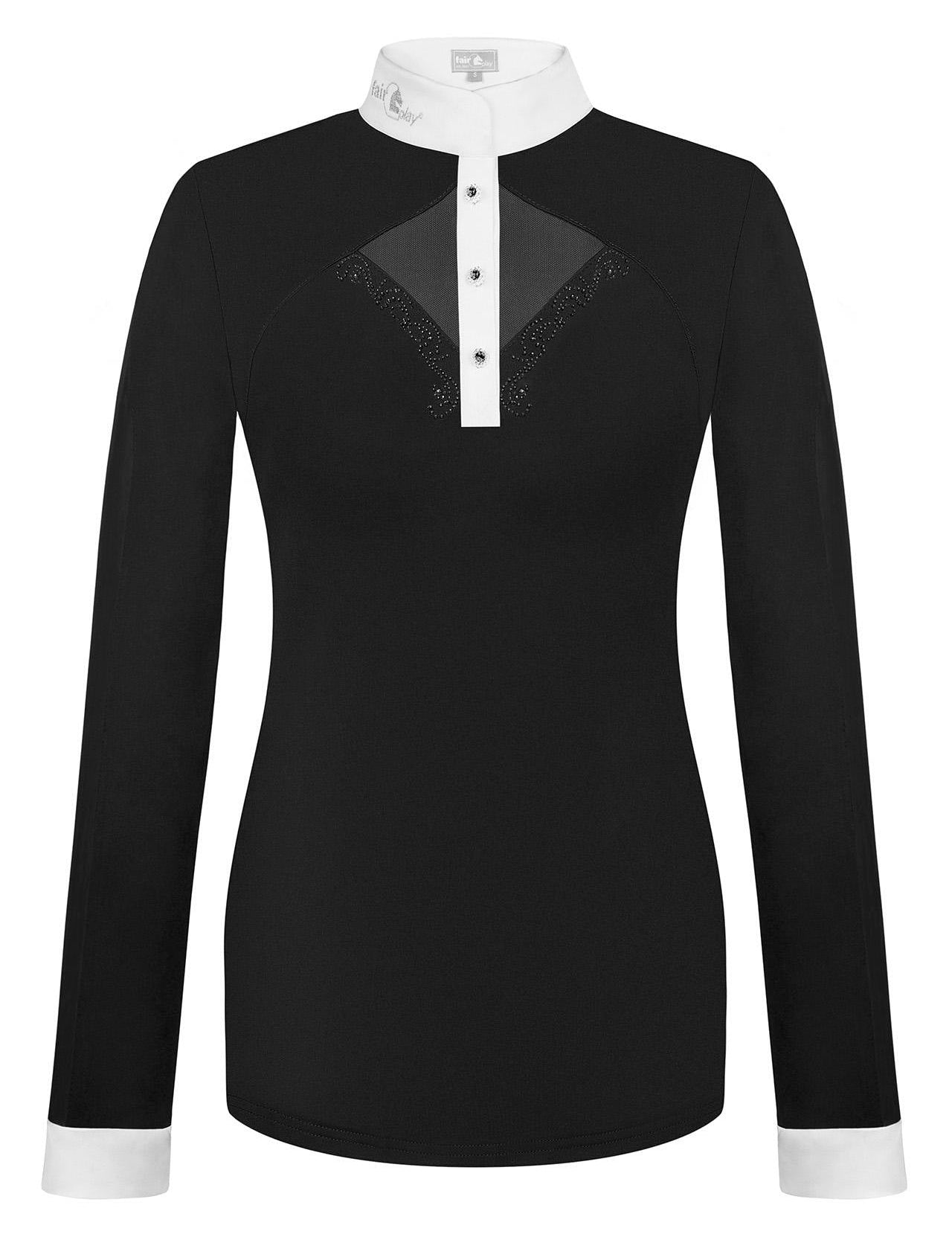Fair Play "Cathrine" Long Sleeve Mesh & Crystal Show Shirt - Fair Play - Equiluxe Tack