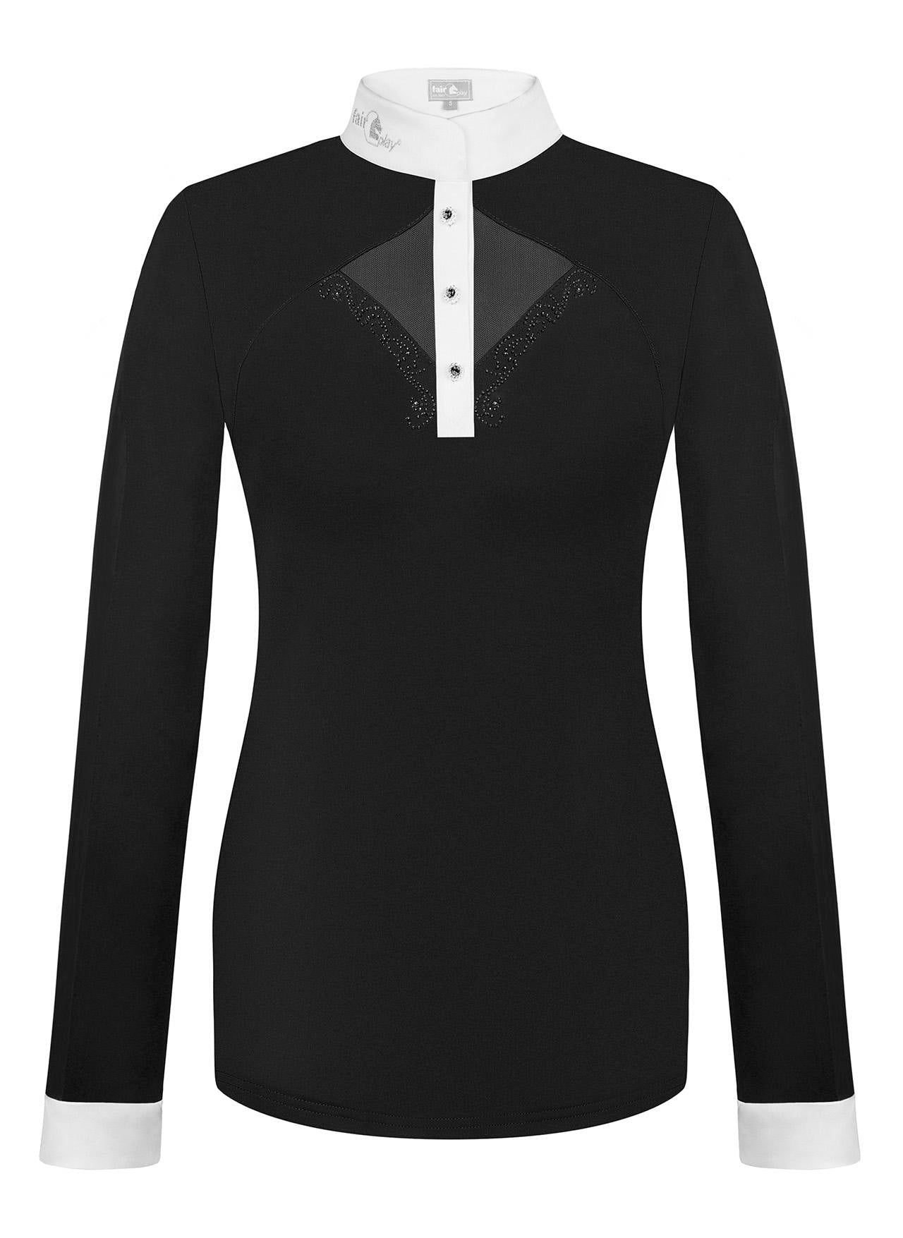 Fair Play "Cathrine" Long Sleeve Mesh & Crystal Show Shirt - Fair Play - Equiluxe Tack