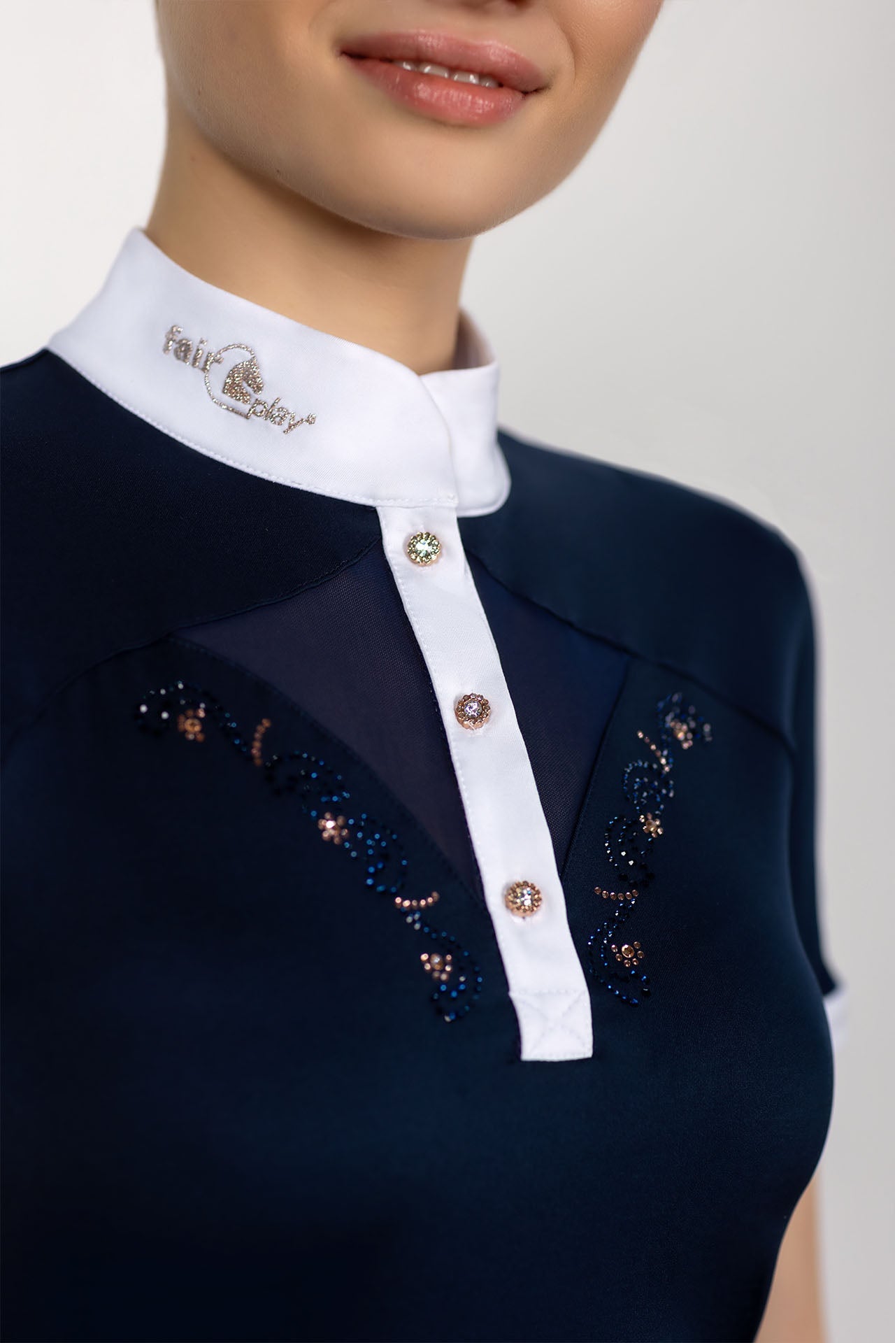 Fair Play "Cathrine" Rose Gold Mesh Short Sleeve Show Shirt - Fair Play - Equiluxe Tack