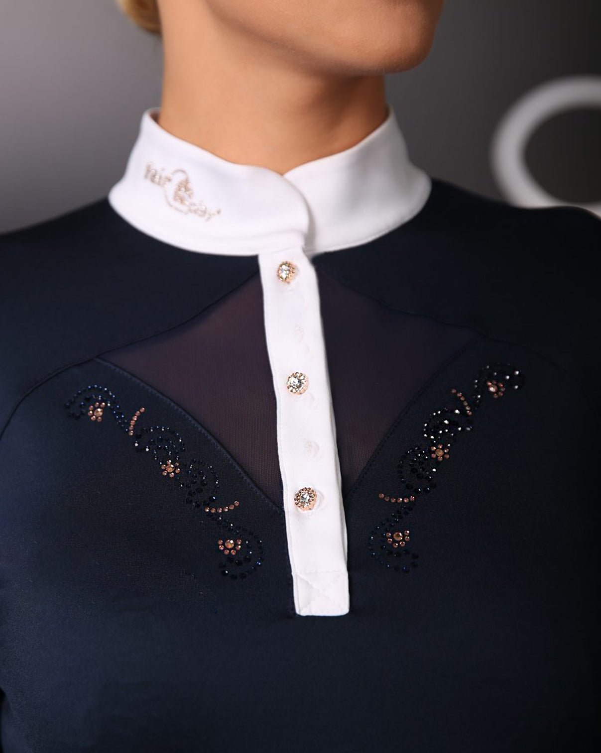 Fair Play "Cathrine" Rose Gold Mesh Short Sleeve Show Shirt - Fair Play - Equiluxe Tack