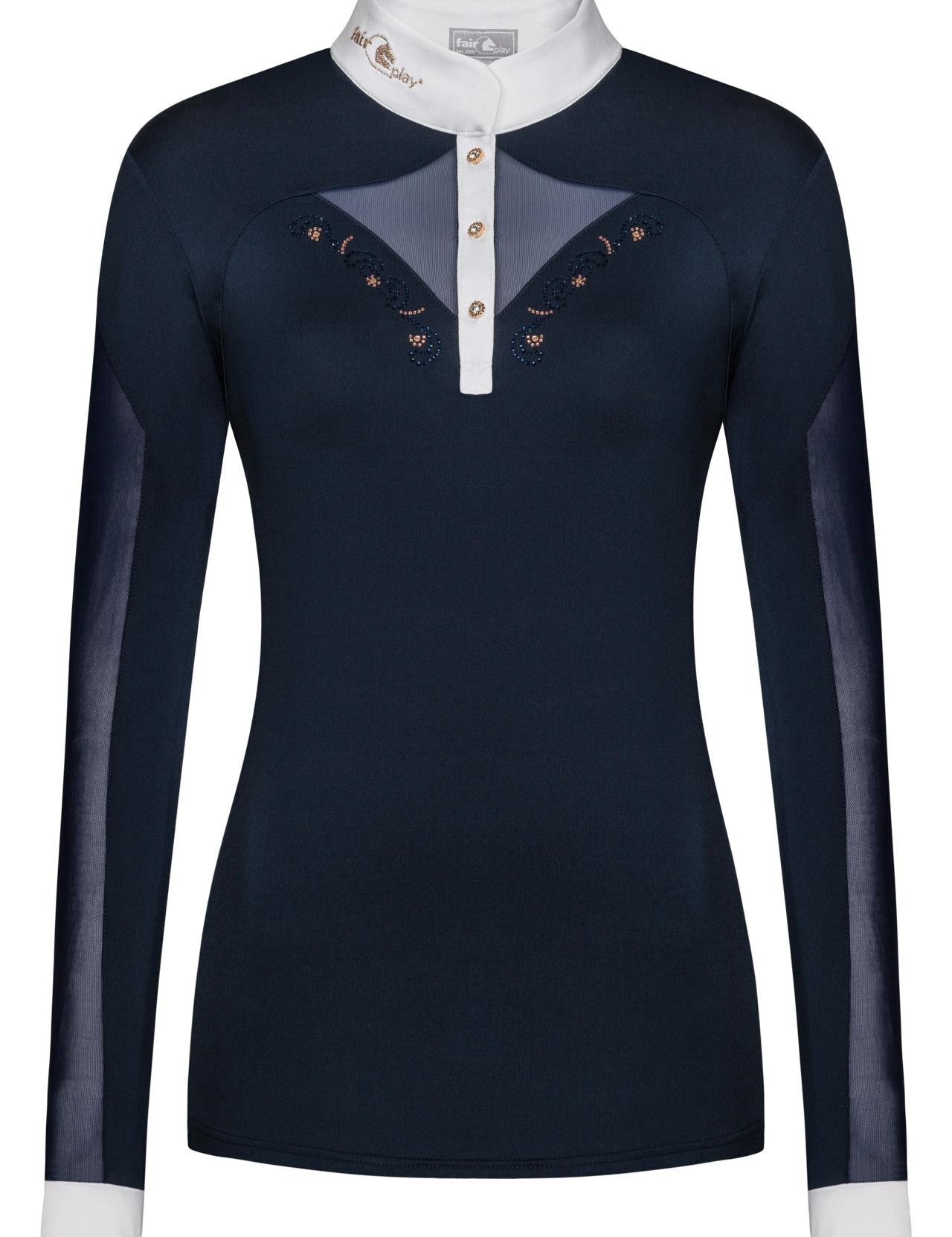 Fair Play "Cathrine" Rose Gold & Mesh Show Shirt - Fair Play - Equiluxe Tack
