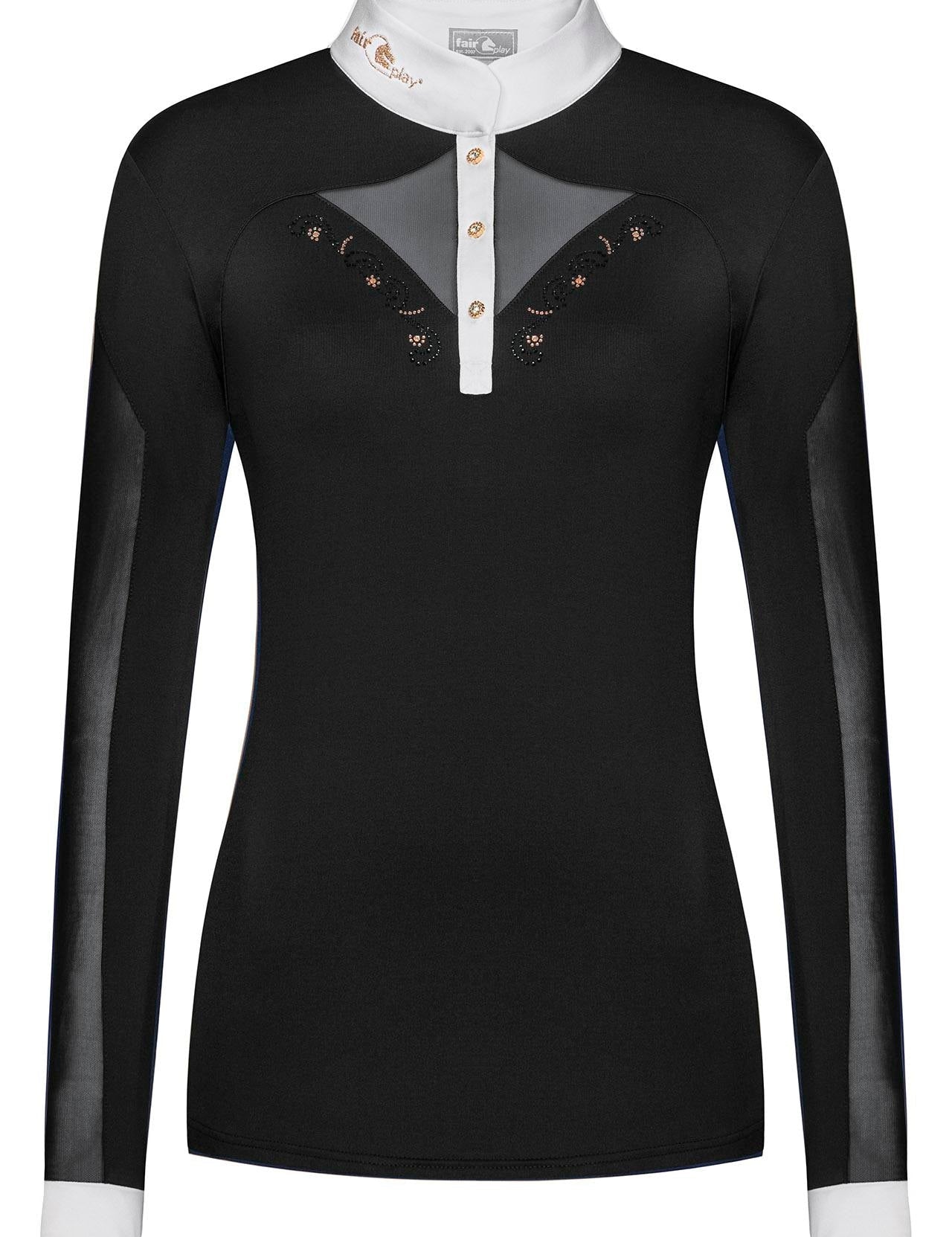 Fair Play "Cathrine" Rose Gold & Mesh Show Shirt - Fair Play - Equiluxe Tack