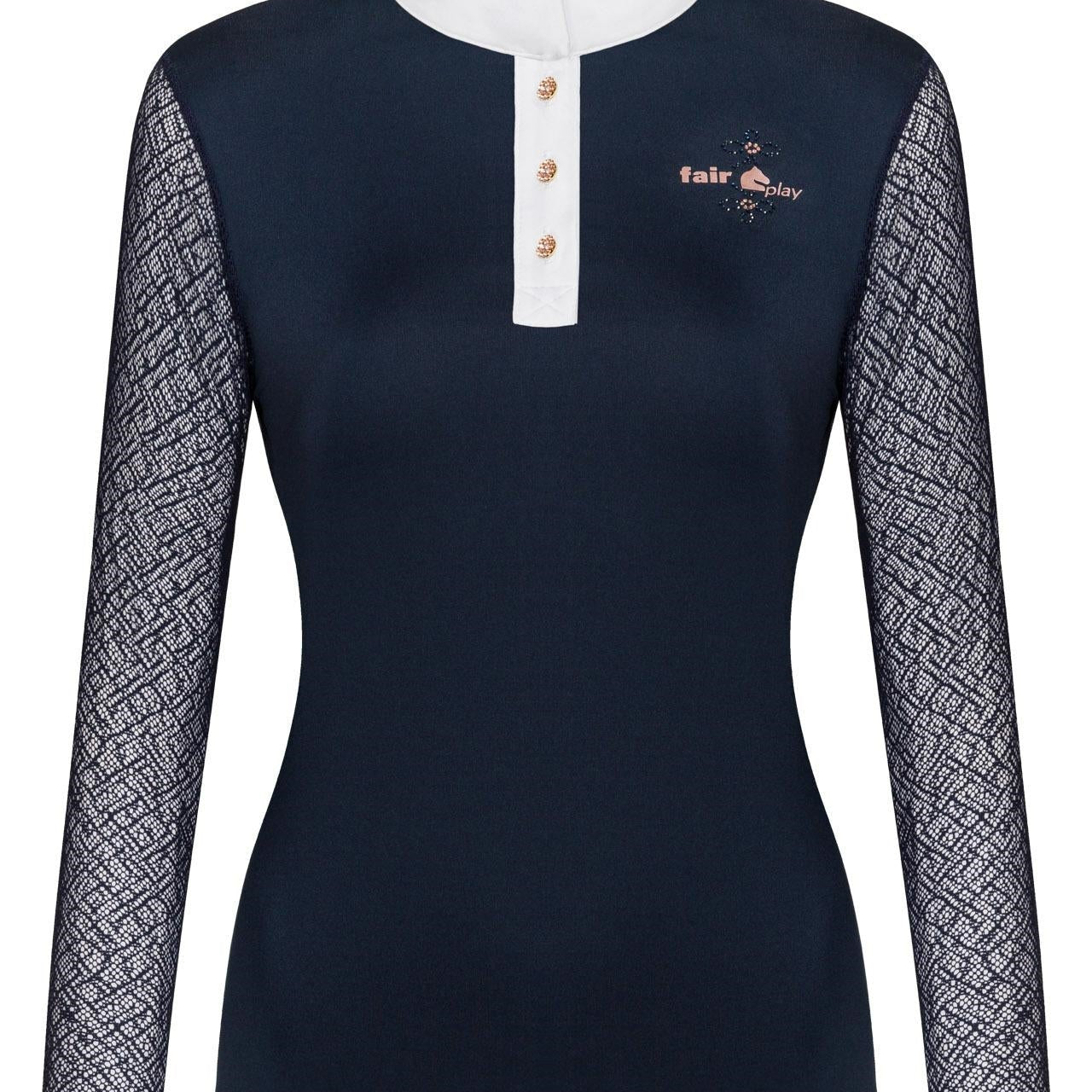 Fair Play "Cecile" Lace Long Sleeve Rose Gold Show Shirt - Fair Play - Equiluxe Tack