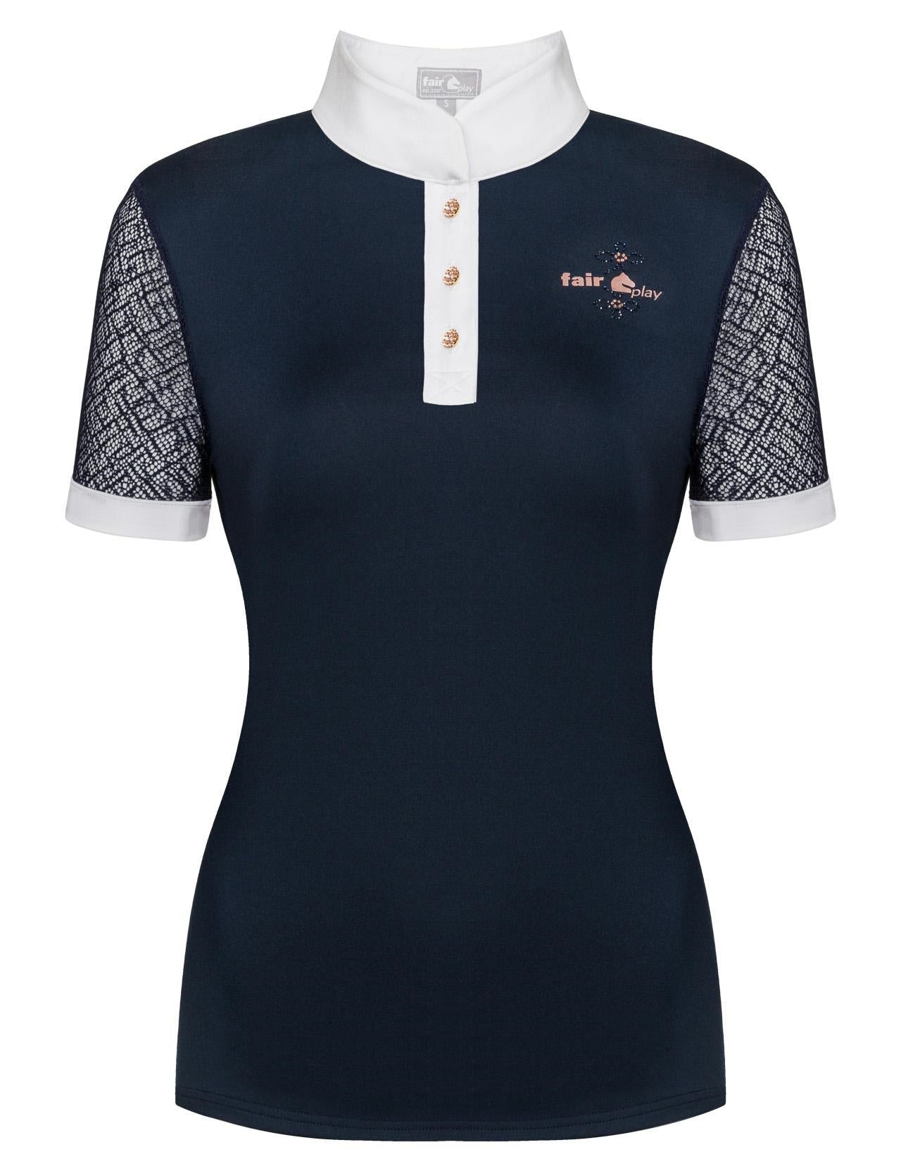 Fair Play "Cecile" Rose Gold Lace Short Sleeve Show Shirt - Fair Play - Equiluxe Tack