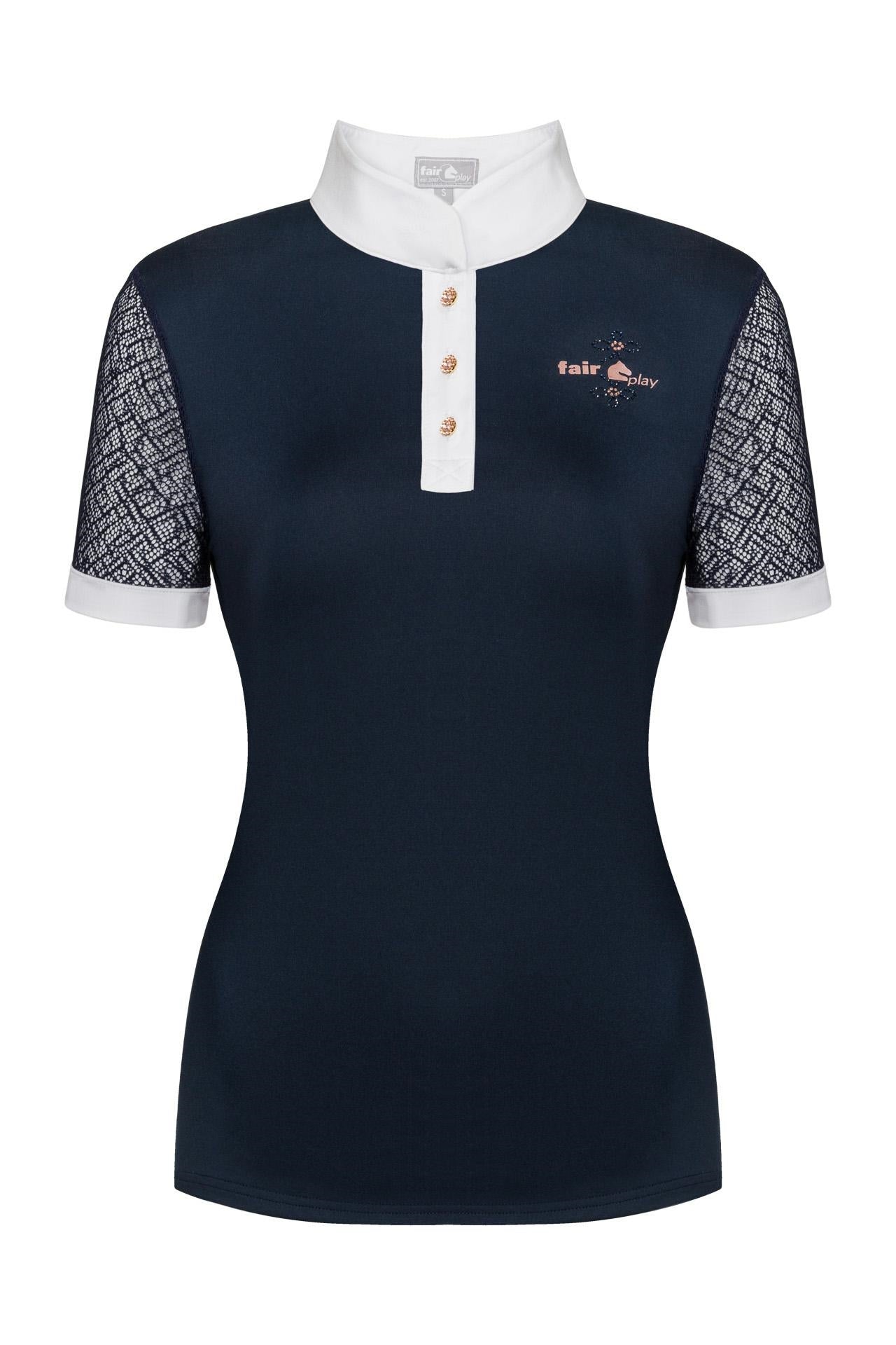 Fair Play "Cecile" Rose Gold Lace Short Sleeve Show Shirt - Fair Play - Equiluxe Tack