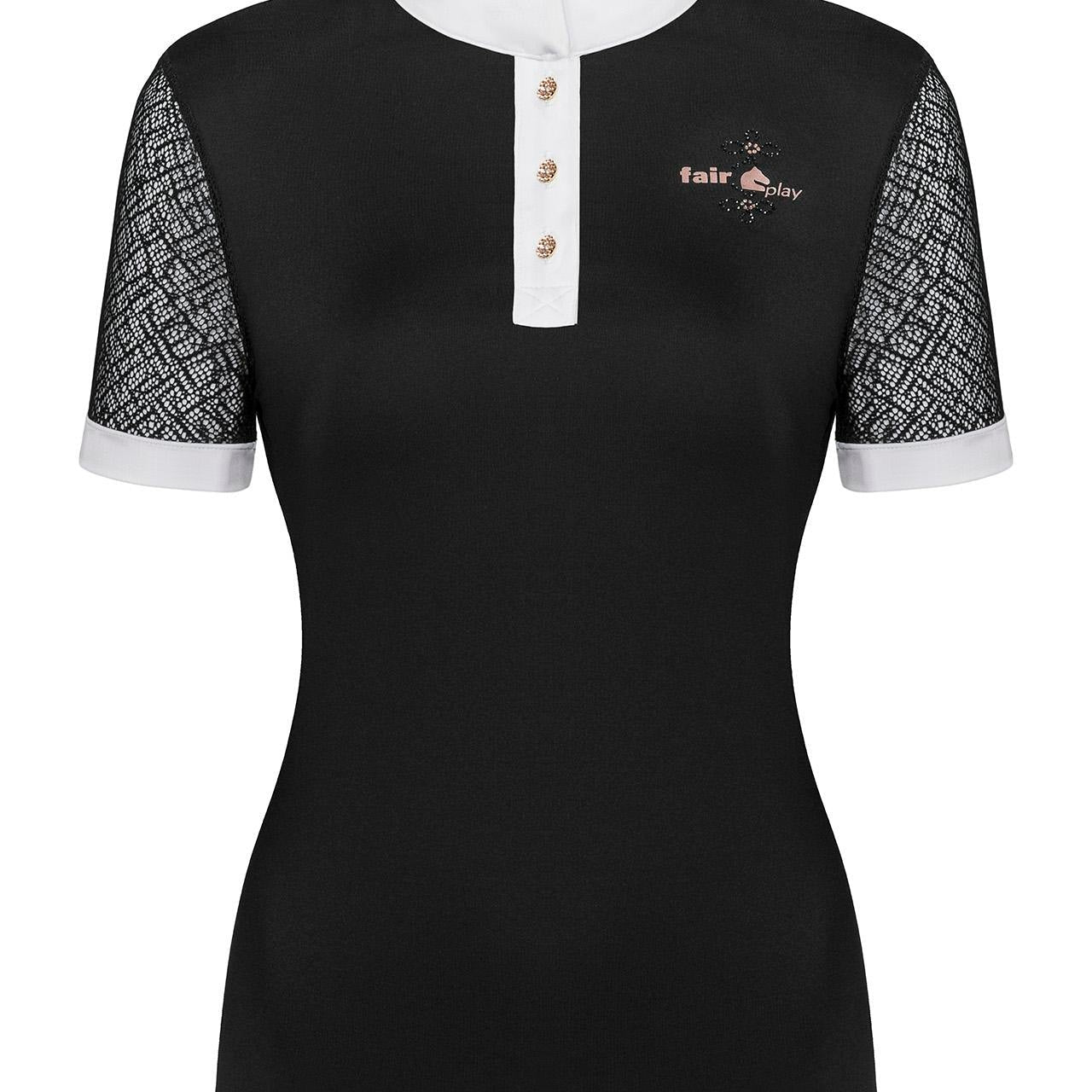 Fair Play "Cecile" Rose Gold Lace Short Sleeve Show Shirt - Fair Play - Equiluxe Tack