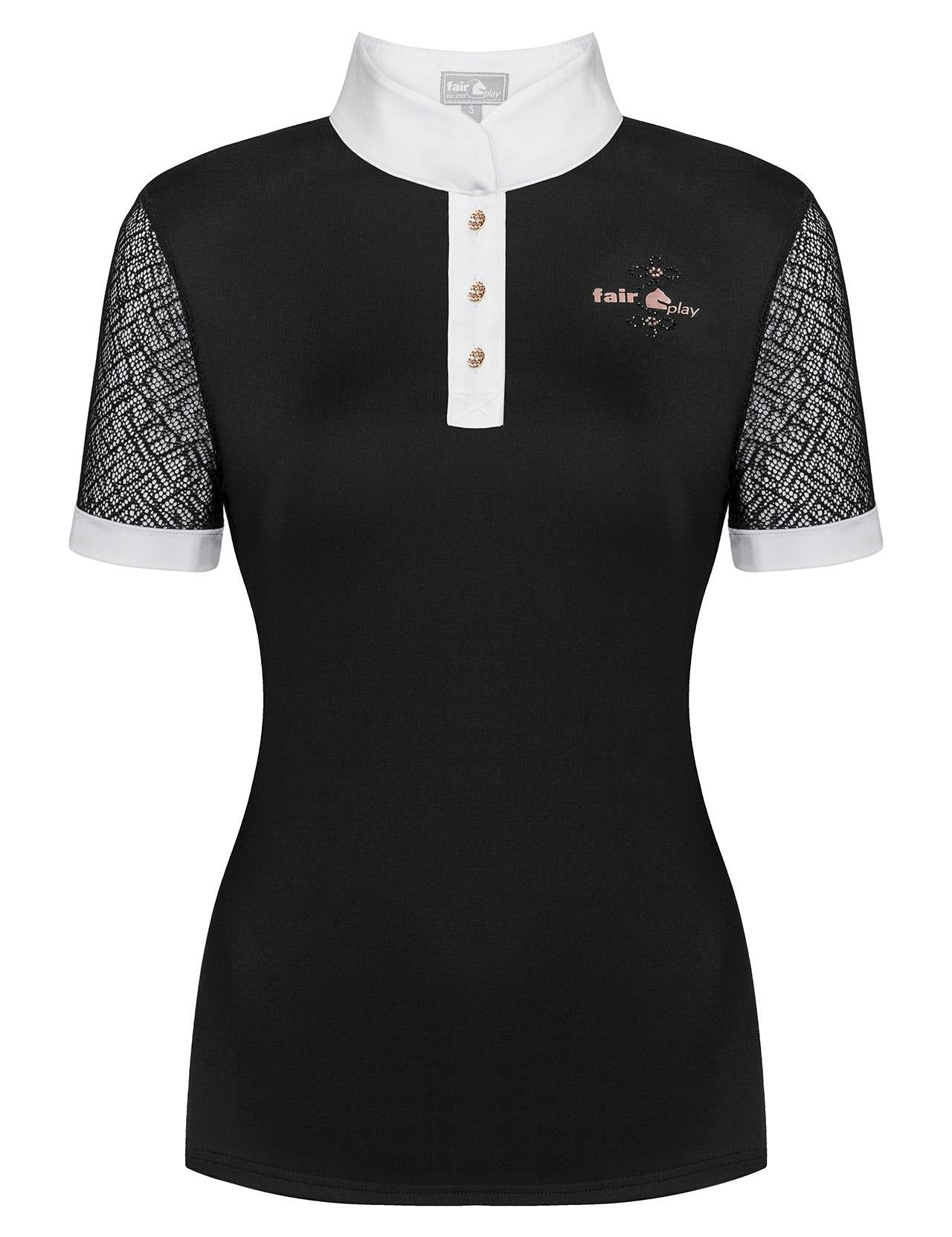 Fair Play "Cecile" Rose Gold Lace Short Sleeve Show Shirt - Fair Play - Equiluxe Tack