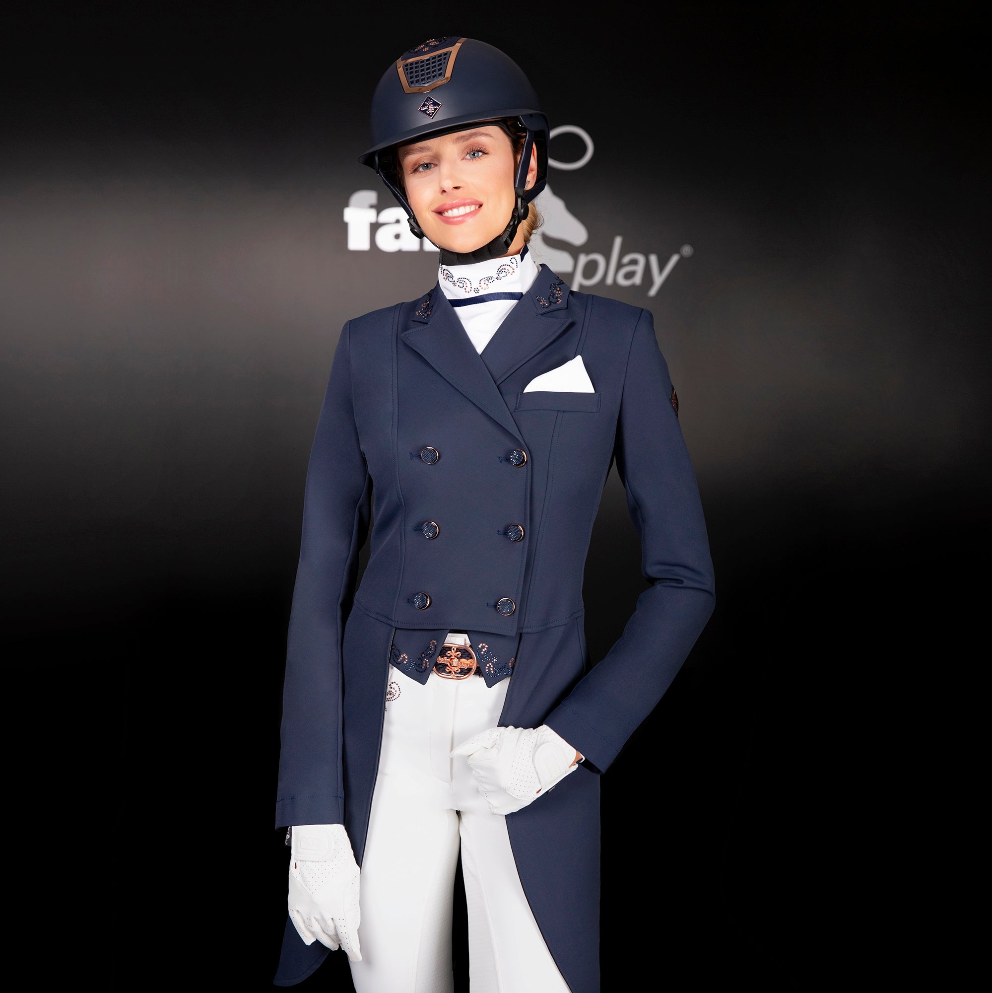 Fair Play "Dorothee" Chic Rose Gold Shadbelly Show Jacket - Fair Play - Equiluxe Tack