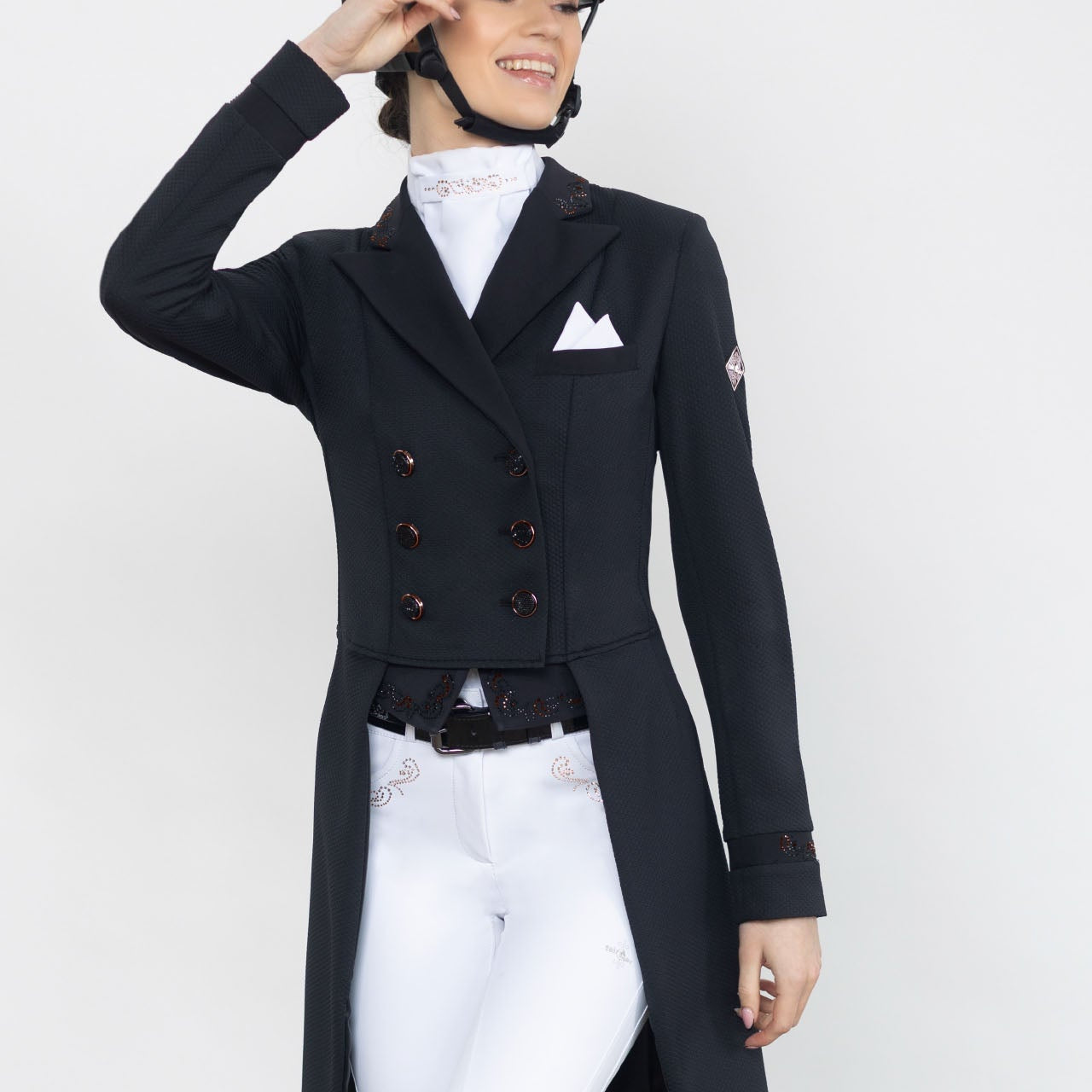 Fair Play "Dorothee" Comfimesh Chic Rose Gold Shadbelly Show Jacket - Fair Play - Equiluxe Tack