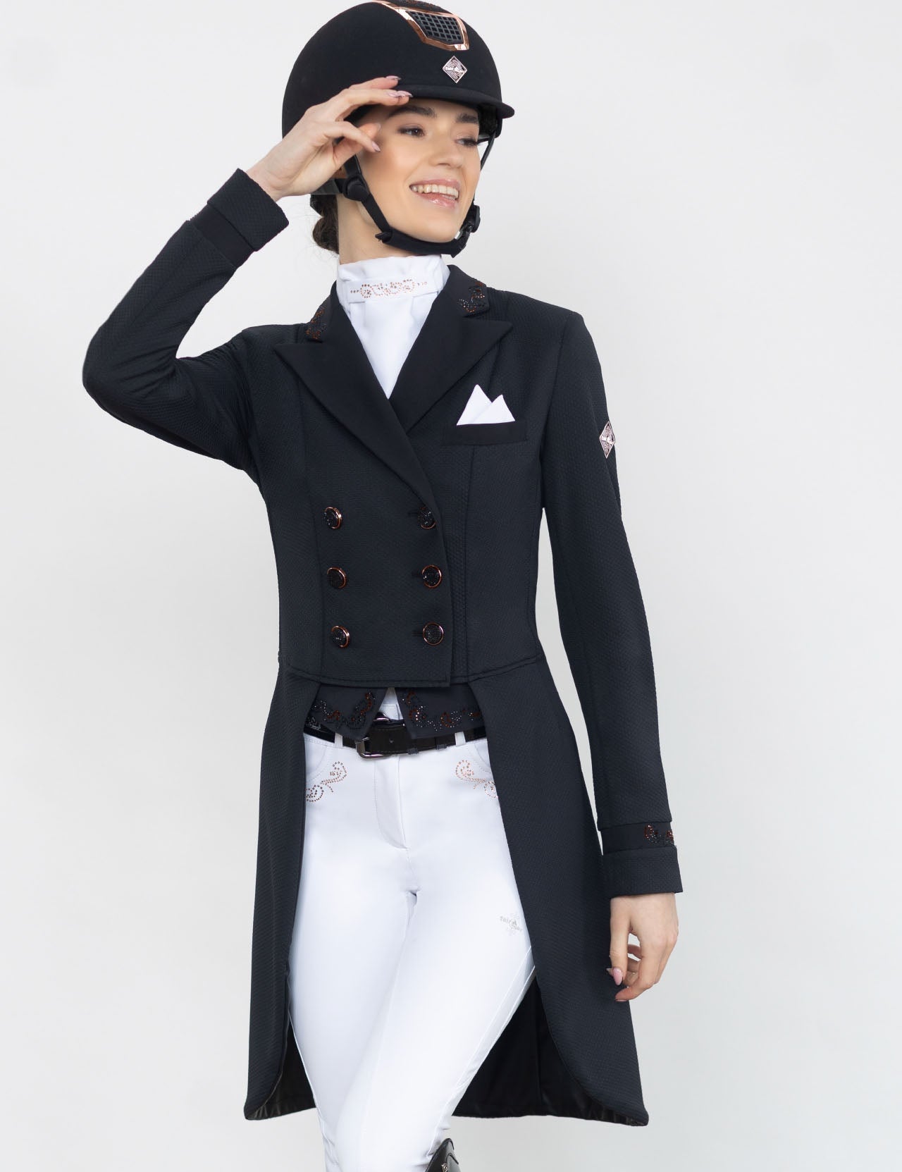 Fair Play "Dorothee" Comfimesh Chic Rose Gold Shadbelly Show Jacket - Fair Play - Equiluxe Tack