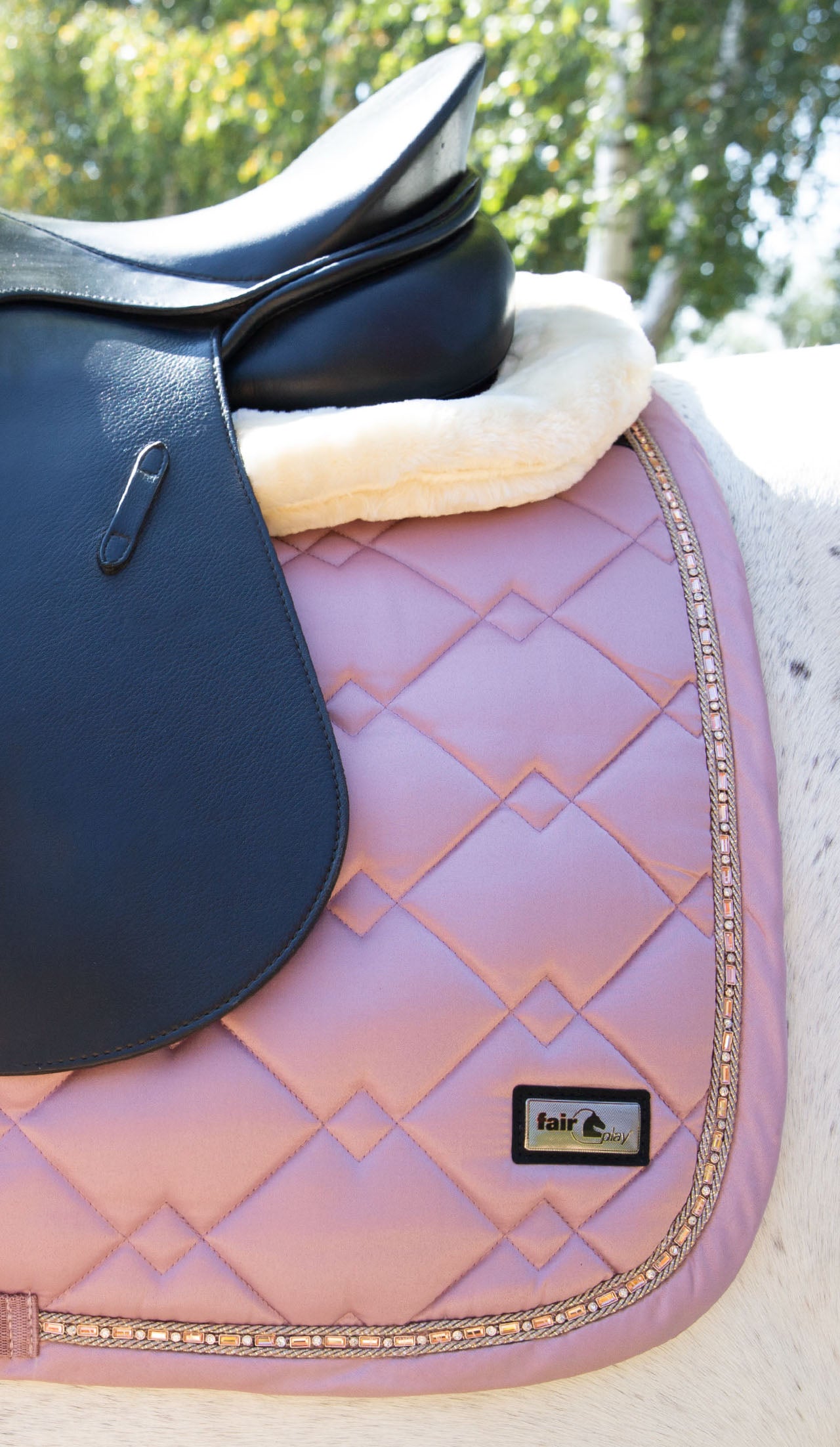 Fair Play Dusty Pink Rose Gold "Azuryt Ceramic" Jump & Dressage Saddle Pad - Fair Play - Equiluxe Tack