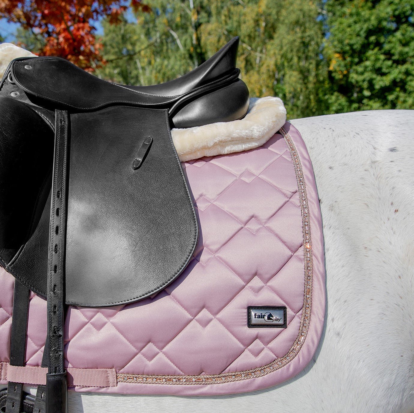 Fair Play Dusty Pink Rose Gold "Azuryt Ceramic" Jump & Dressage Saddle Pad - Fair Play - Equiluxe Tack