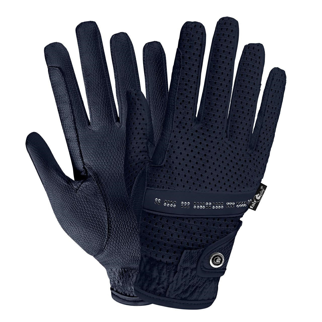 Fair Play "Flash" Mesh & Leather Crystal Gloves - Fair Play - Equiluxe Tack