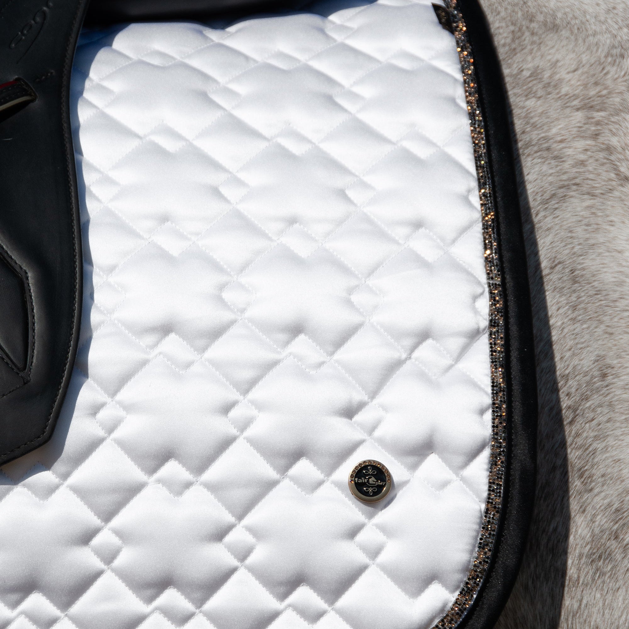 Fair Play "Hematite" Close Contact Saddle Pad - White - Fair Play - Equiluxe Tack