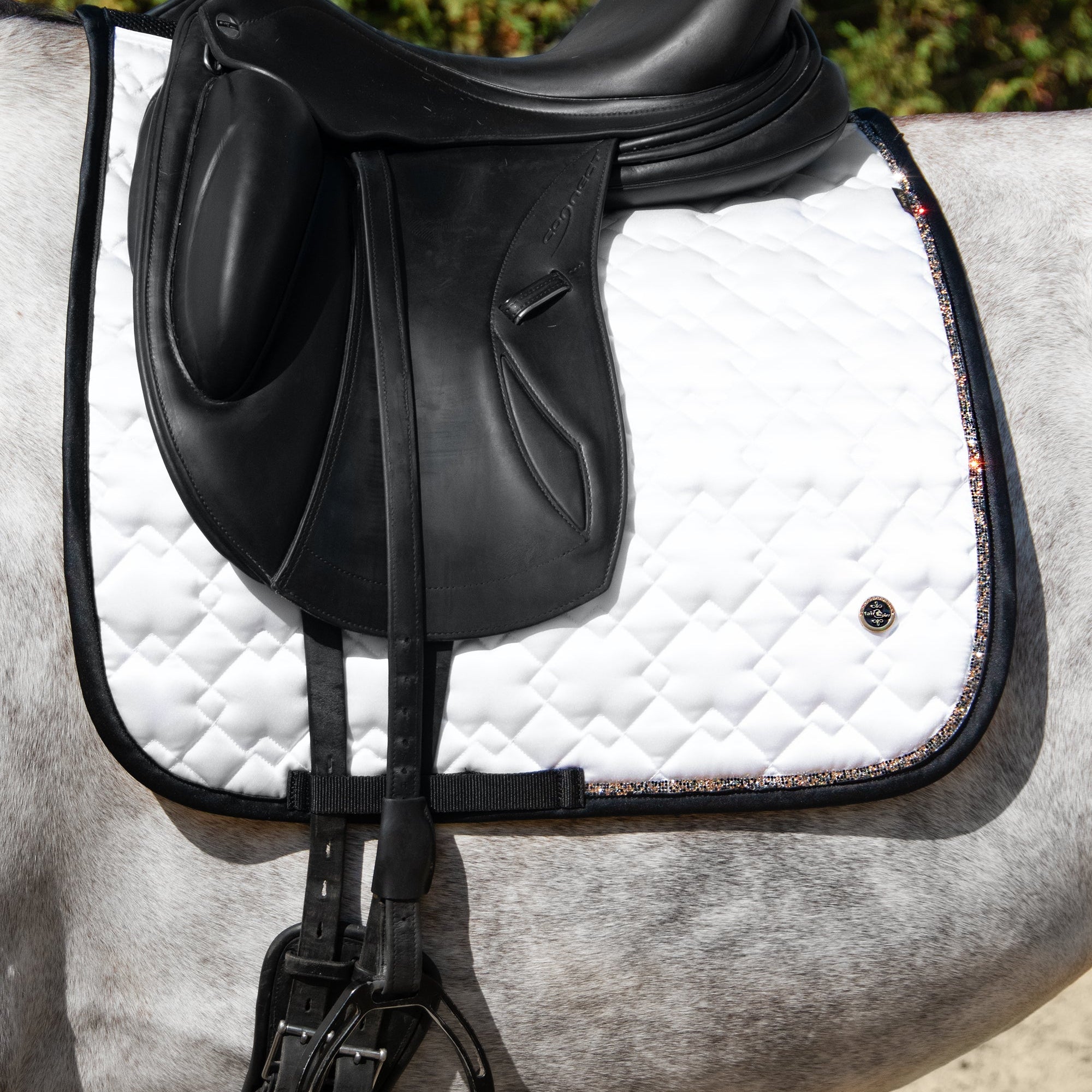 Fair Play "Hematite" Dressage Saddle Pad - White - Fair Play - Equiluxe Tack