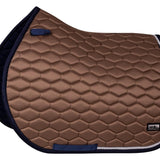 Fair Play "Hexagon Pearl" Taupe & Navy Saddle Pad - Jump & Dressage - Fair Play - Equiluxe Tack