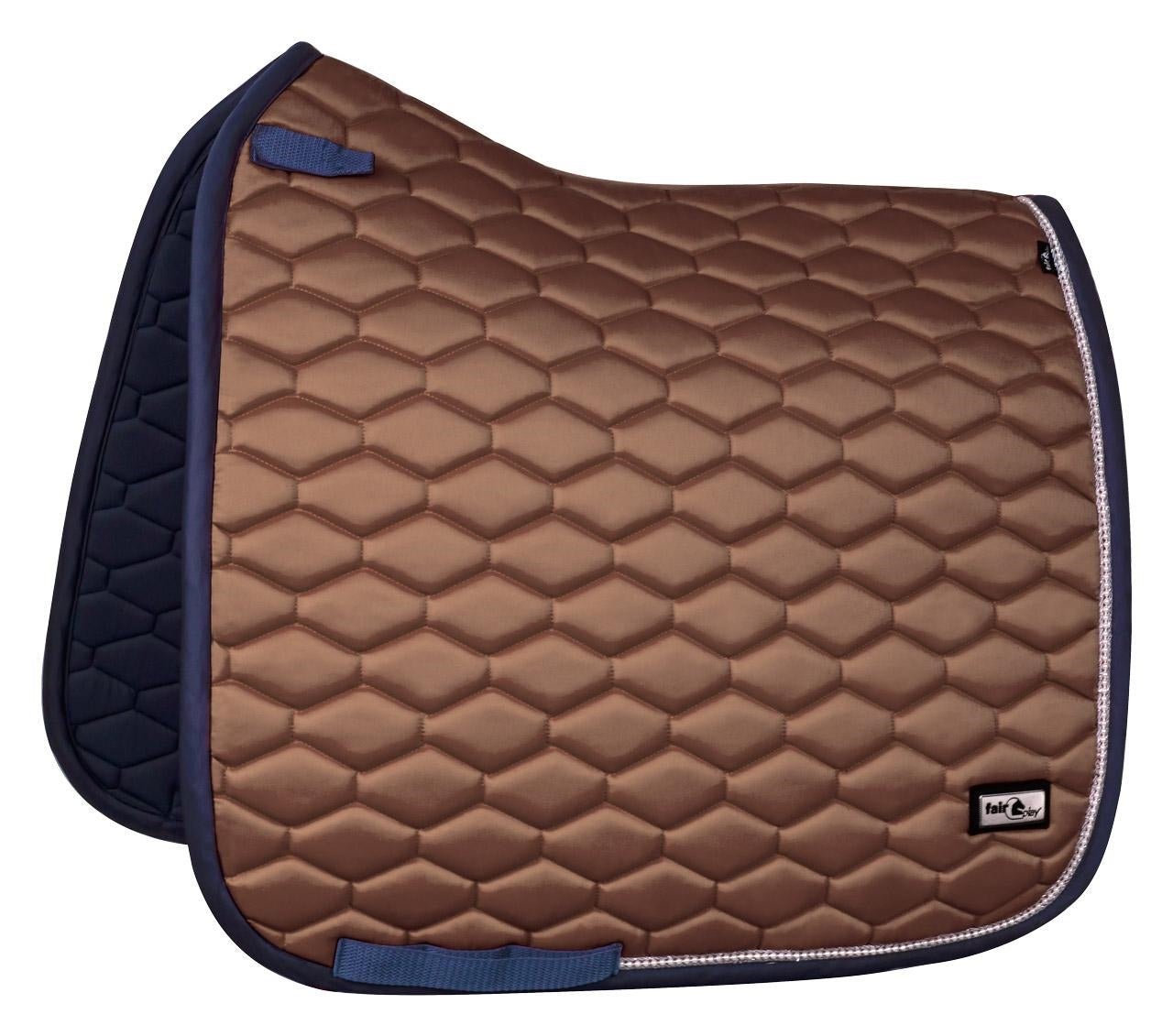 Fair Play "Hexagon Pearl" Taupe & Navy Saddle Pad - Jump & Dressage - Fair Play - Equiluxe Tack