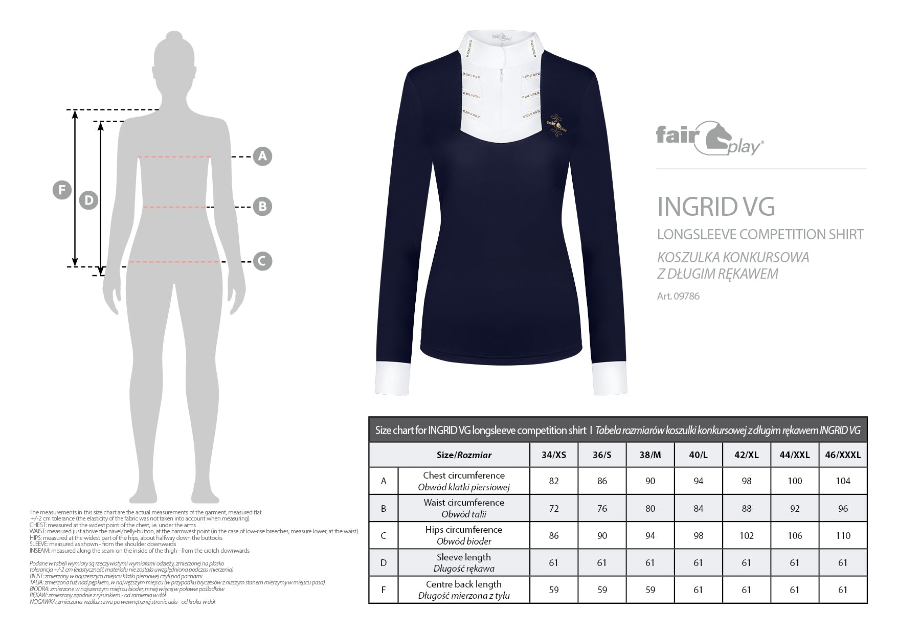 Fair Play "Ingrid" Short Sleeve Bib Crystal Show Shirt - Fair Play - Equiluxe Tack