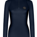 Fair Play "Jade" Navy Blue Mock Turtleneck Riding Shirt - Fair Play - Equiluxe Tack