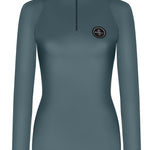 Fair Play "Jade" Storm Green Mock Turtleneck Riding Shirt - Fair Play - Equiluxe Tack