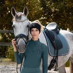 Fair Play "Jade" Storm Green Mock Turtleneck Riding Shirt - Fair Play - Equiluxe Tack