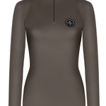 Fair Play "Jade" Taupe Grey Mock Turtleneck Riding Shirt - Fair Play - Equiluxe Tack