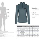 Fair Play "Jade" Taupe Grey Mock Turtleneck Riding Shirt - Fair Play - Equiluxe Tack