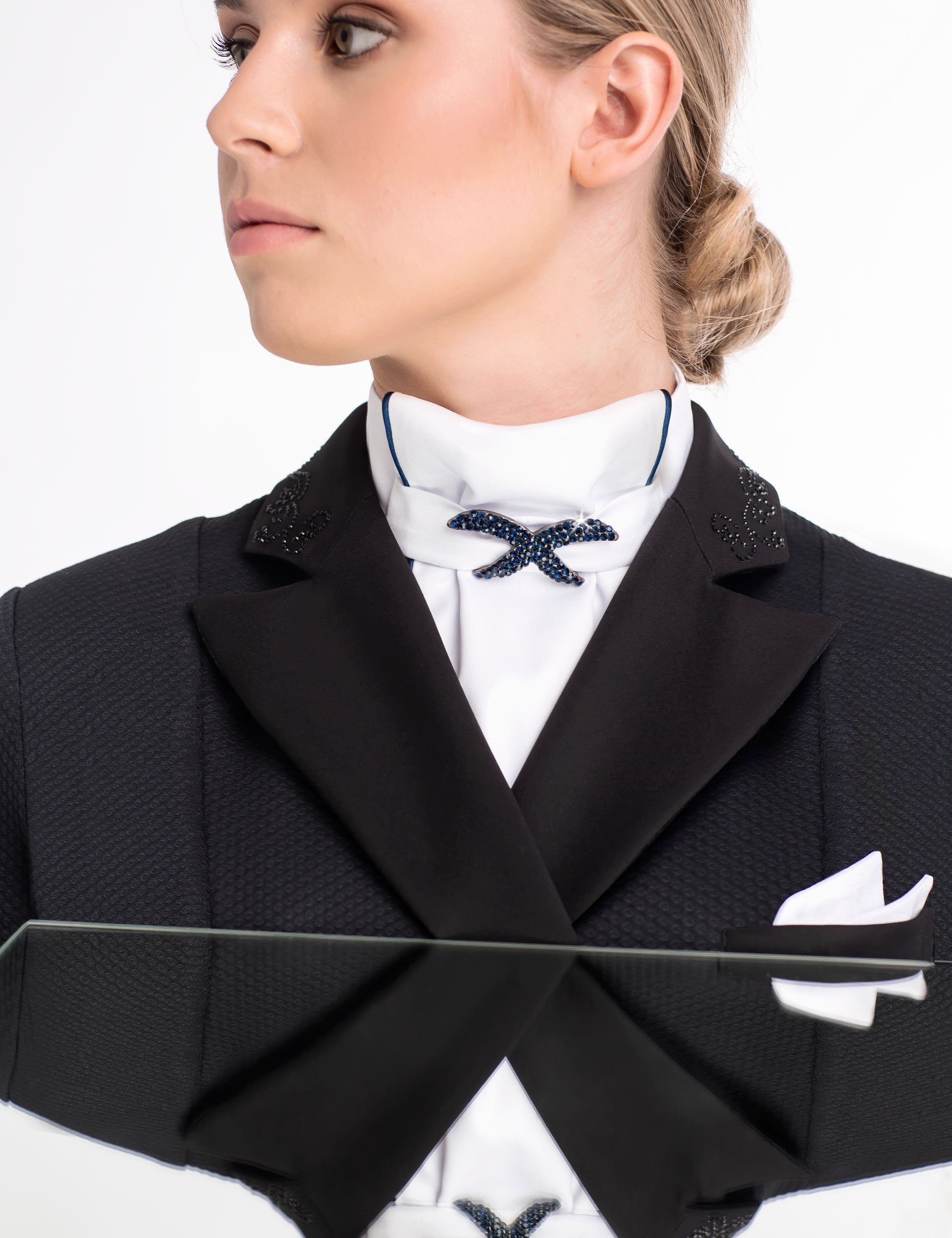 Fair Play "Luxy" Ready Tied Stock Tie - White & Black - Fair Play - Equiluxe Tack
