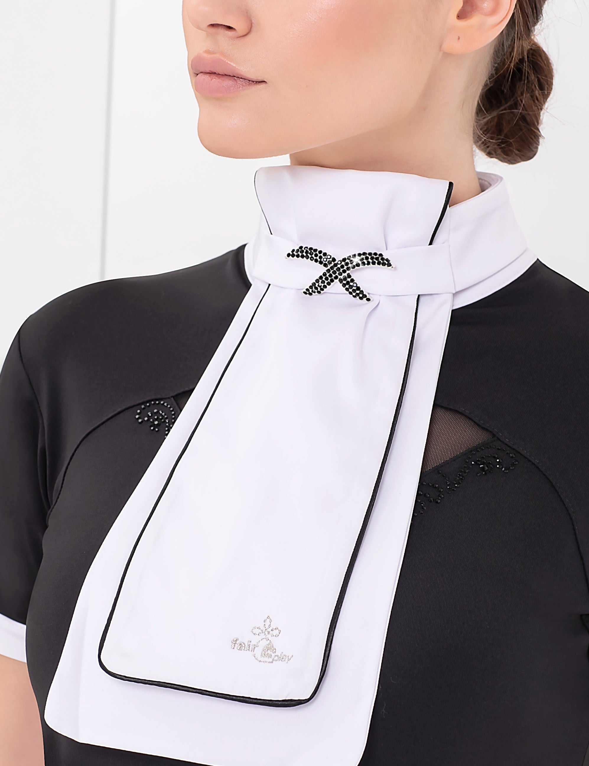 Fair Play "Luxy" Ready Tied Stock Tie - White & Black - Fair Play - Equiluxe Tack