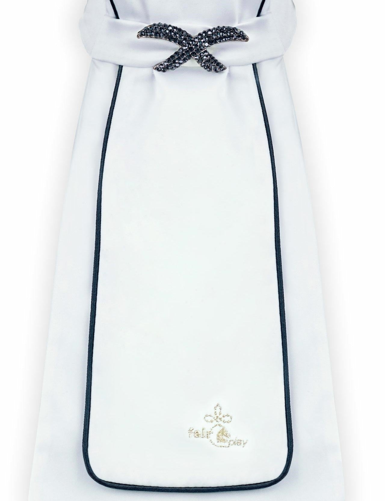 Fair Play "Luxy" Ready Tied Stock Tie - White & Black - Fair Play - Equiluxe Tack