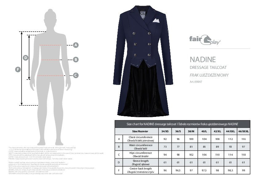 Fair Play "Nadine" Dressage Tailcoat - 4 Colors - Fair Play - Equiluxe Tack