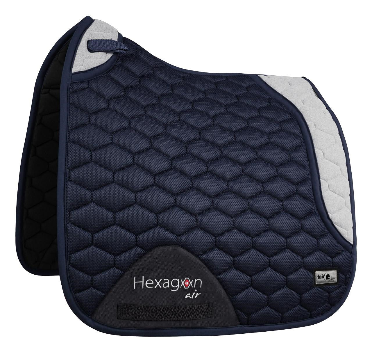 Fair Play Navy & Grey "Hexagon Air Mesh" Jump & Dressage Pad - Fair Play - Equiluxe Tack