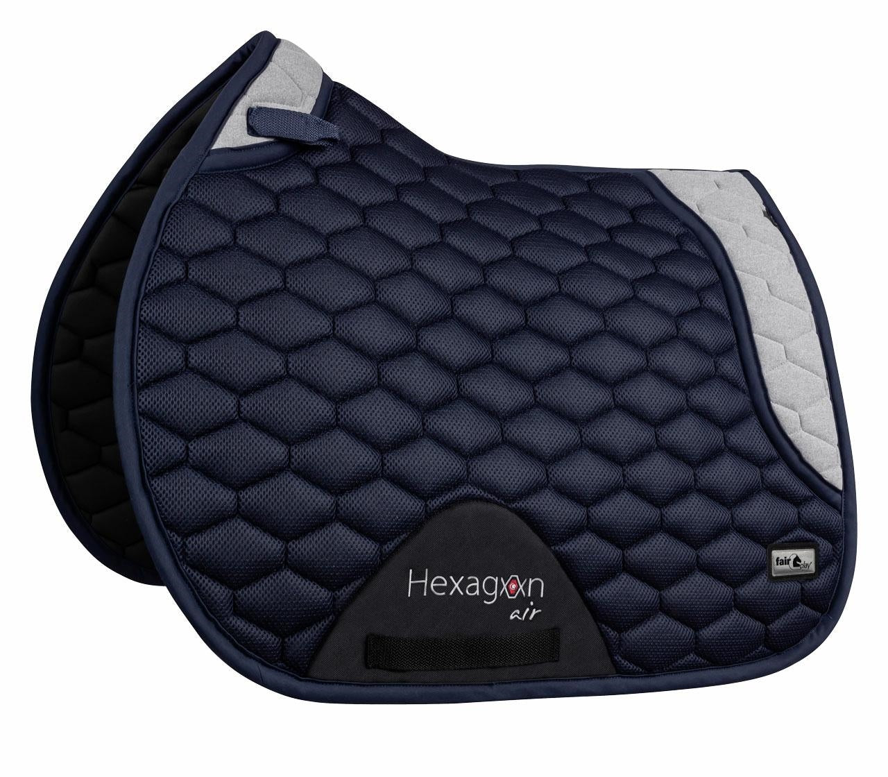 Fair Play Navy & Grey "Hexagon Air Mesh" Jump & Dressage Pad - Fair Play - Equiluxe Tack