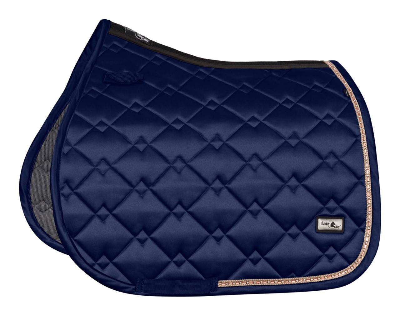 Fair Play Navy Rose Gold "Azuryt Ceramic" Jump & Dressage Saddle Pad - Fair Play - Equiluxe Tack