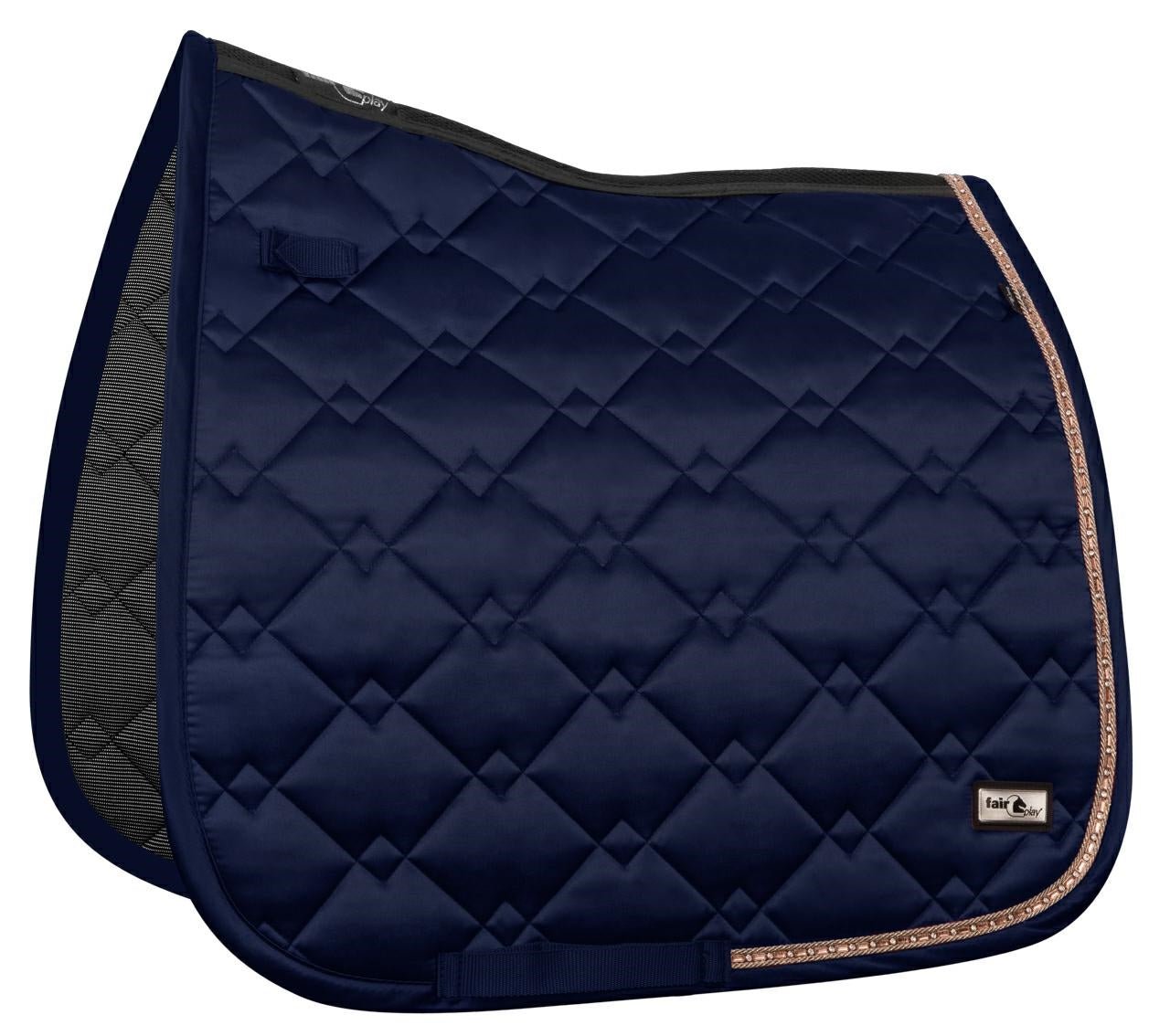 Fair Play Navy Rose Gold "Azuryt Ceramic" Jump & Dressage Saddle Pad - Fair Play - Equiluxe Tack