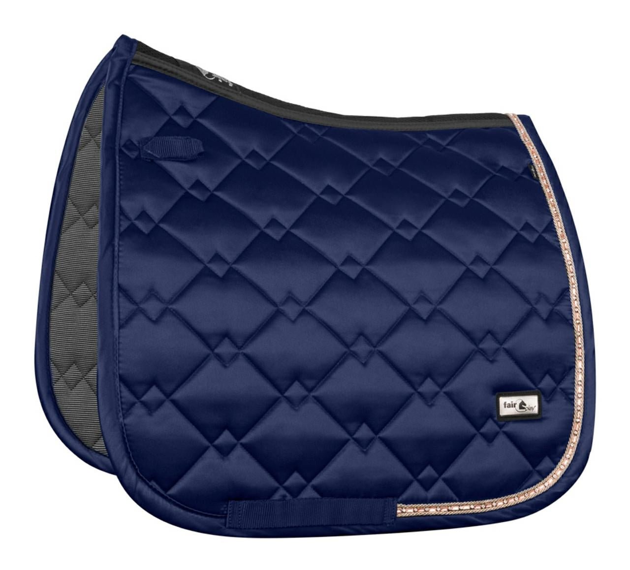 Fair Play Navy Rose Gold "Azuryt Ceramic" Jump & Dressage Saddle Pad - Fair Play - Equiluxe Tack