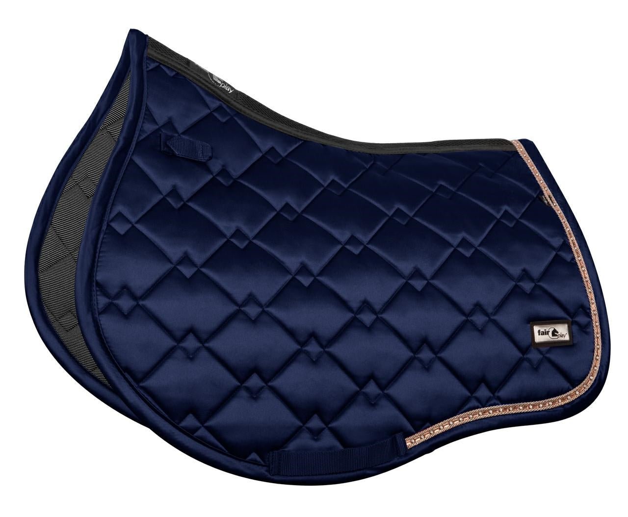 Fair Play Navy Rose Gold "Azuryt Ceramic" Jump & Dressage Saddle Pad - Fair Play - Equiluxe Tack