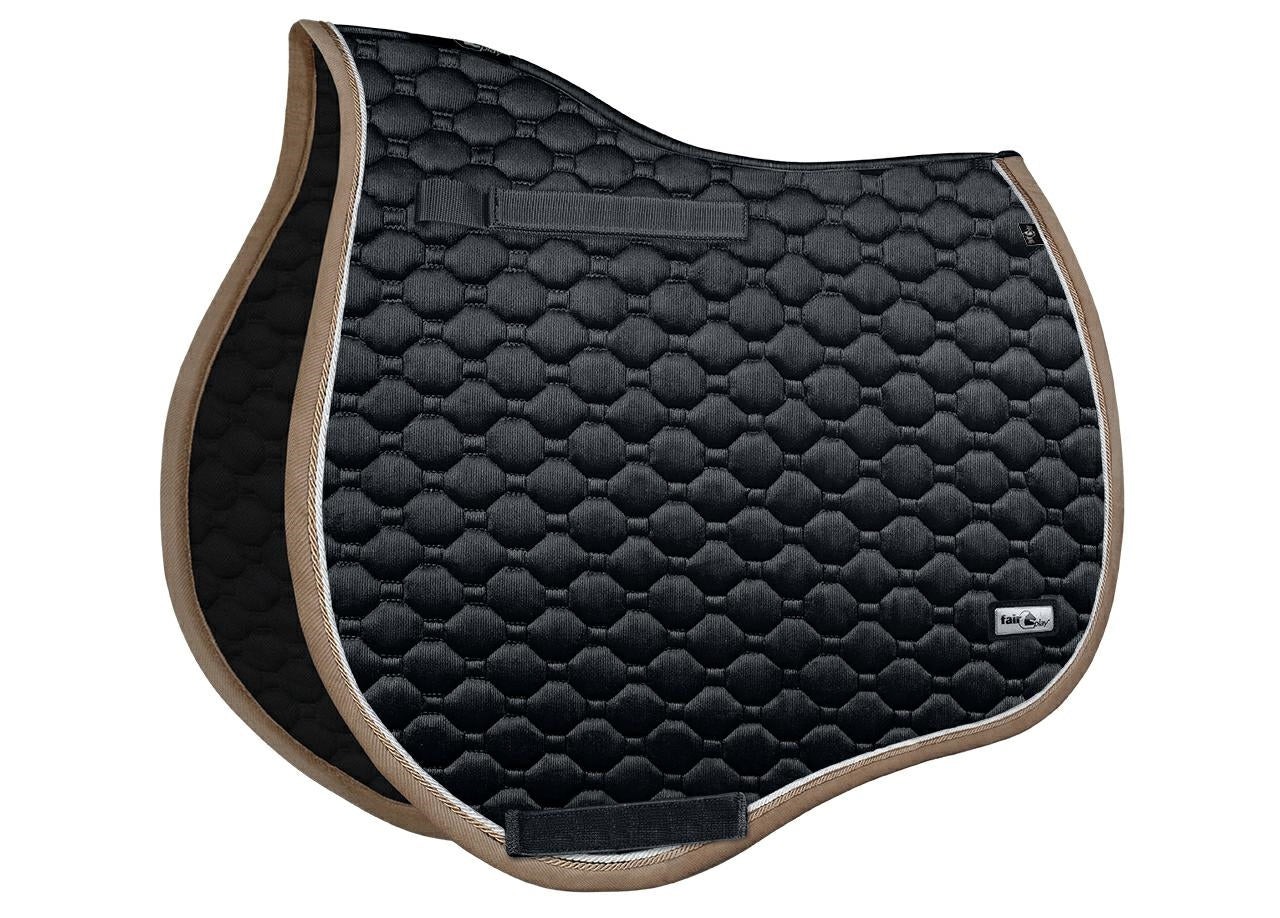 Fair Play "Onyx" Black & Taupe Close Contact Saddle Pad - Fair Play - Equiluxe Tack