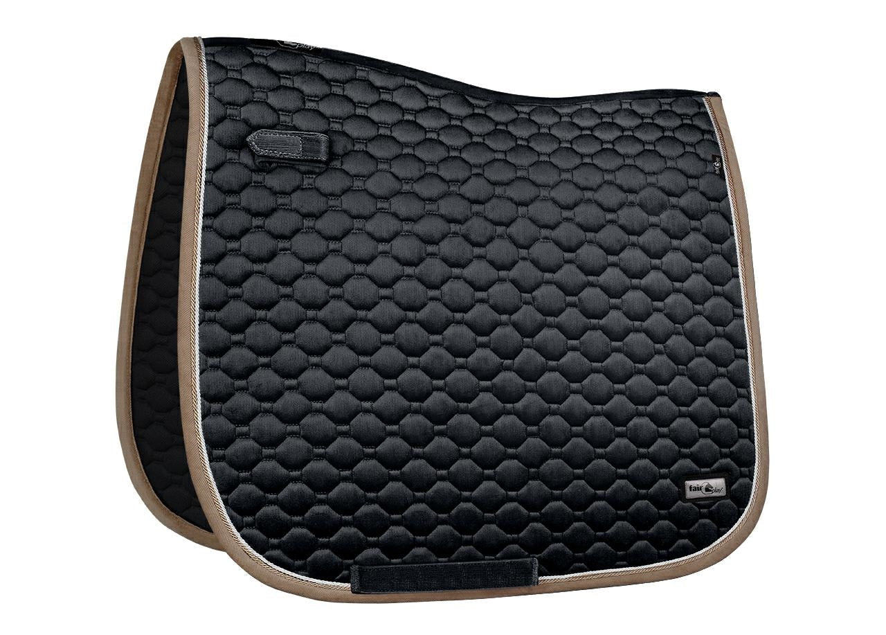 Fair Play "Onyx" Black & Taupe Dressage Saddle Pad - Fair Play - Equiluxe Tack