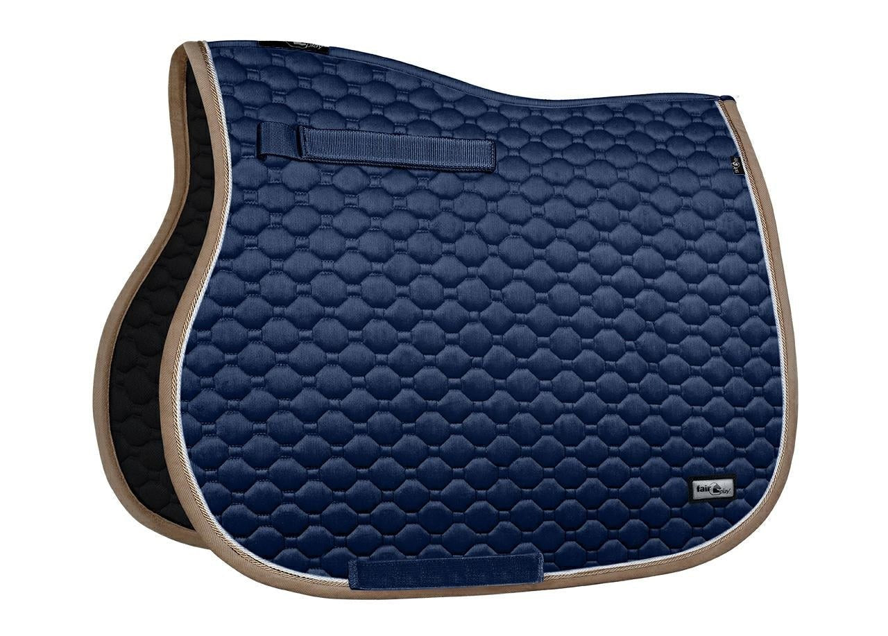 Fair Play "Onyx" Navy Blue & Taupe Jump Saddle Pad - Fair Play - Equiluxe Tack