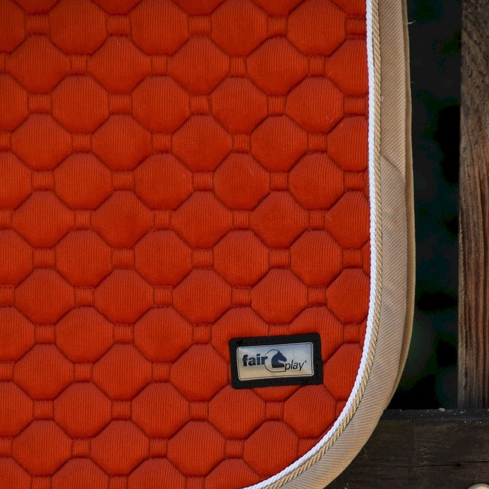 Fair Play "Onyx" Terra Red & Taupe Dressage Saddle Pad - Fair Play - Equiluxe Tack